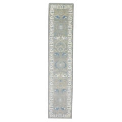 Orientalischer handgeknüpfter türkischer Oushak-Teppich 2'10" x 13'5" #5912