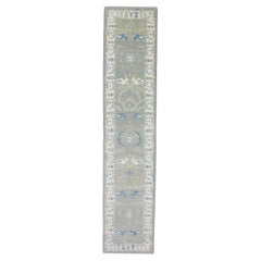 Alfombra Oriental Oushak Turca Anudada a Mano 2'10" x 13'5" #5912