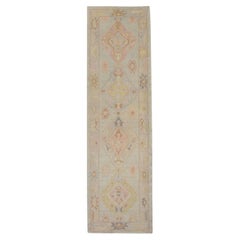 Orientalischer handgeknüpfter türkischer Oushak-Teppich 3' x 10'5" #5952