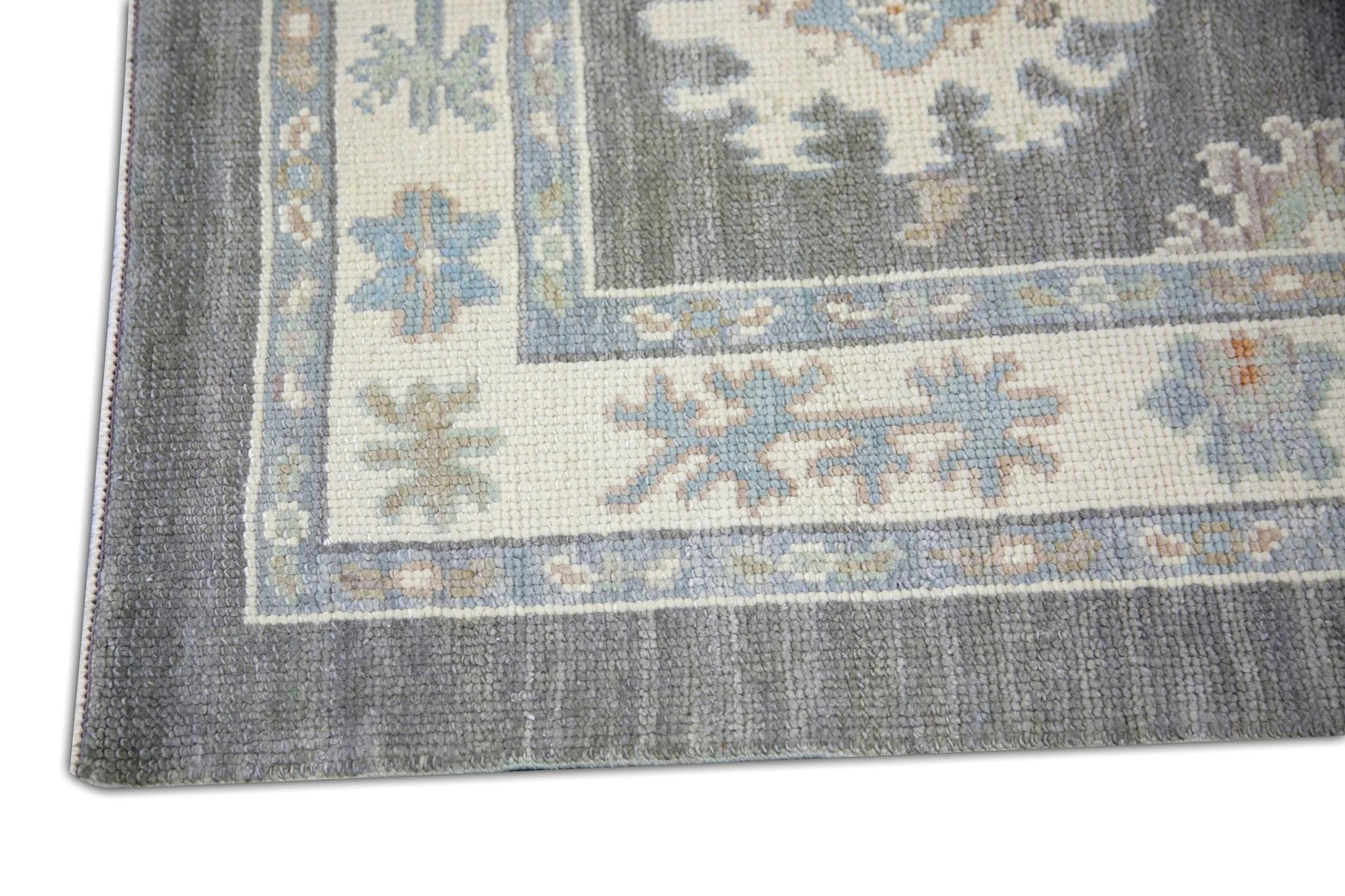 Orientalischer handgeknüpfter türkischer Oushak-Teppich 3' x 5'4