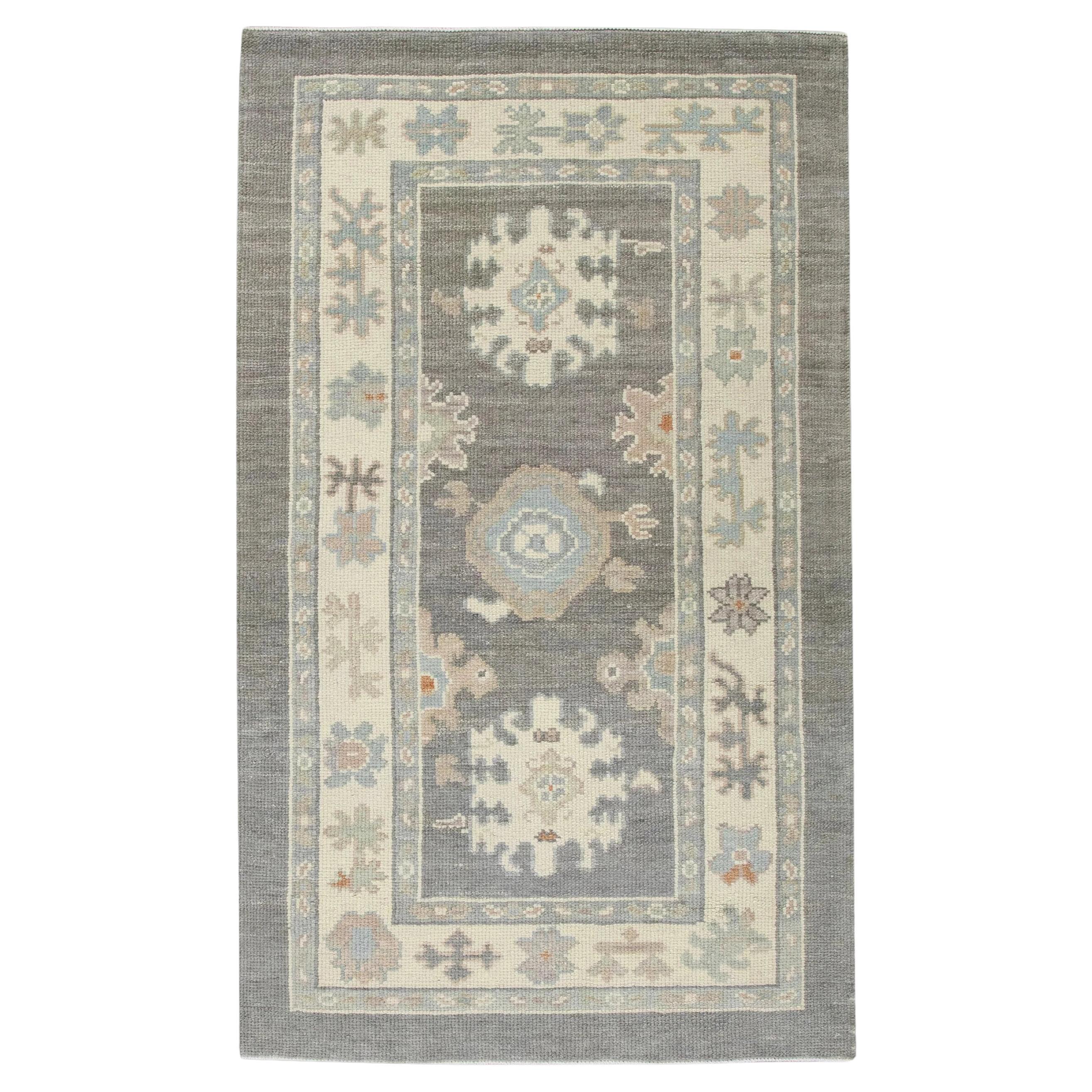 Oriental Hand Knotted Turkish Oushak Rug 3' x 5'4" #6033 For Sale
