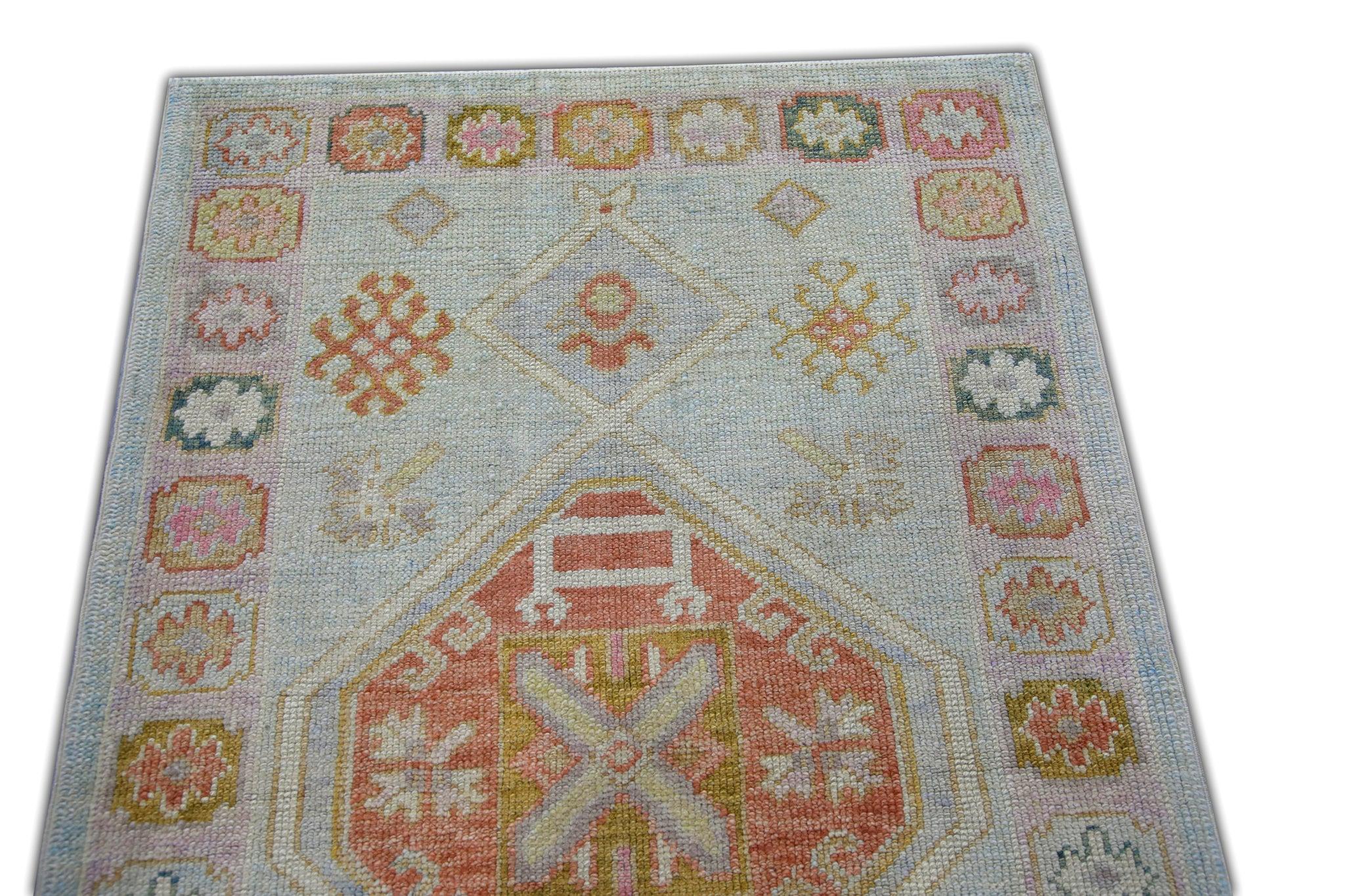 Orientalischer handgeknüpfter türkischer Oushak-Teppich 3'2