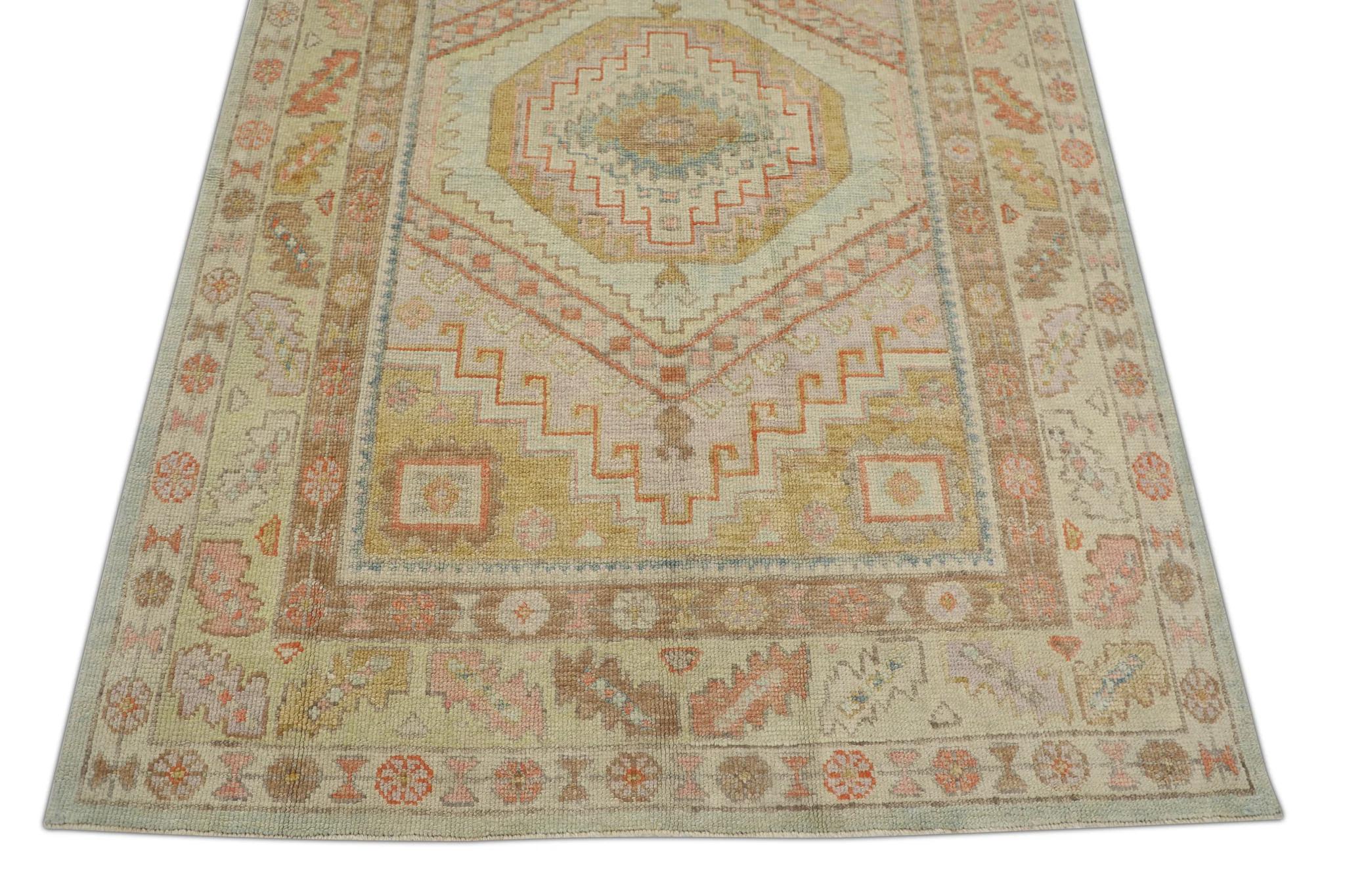 Oriental Hand Knotted Turkish Oushak Rug 5'2