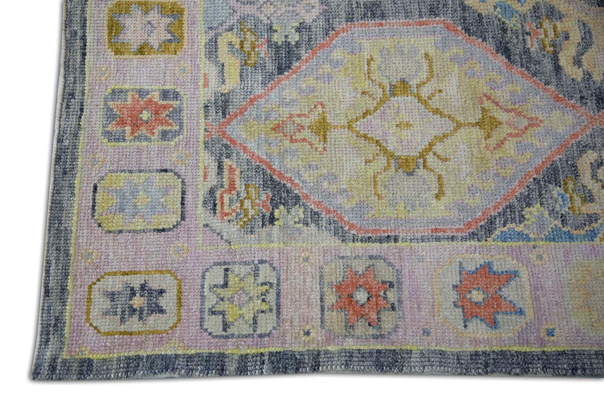 Vegetable Dyed Oriental Hand Knotted Turkish Oushak Rug 5'4