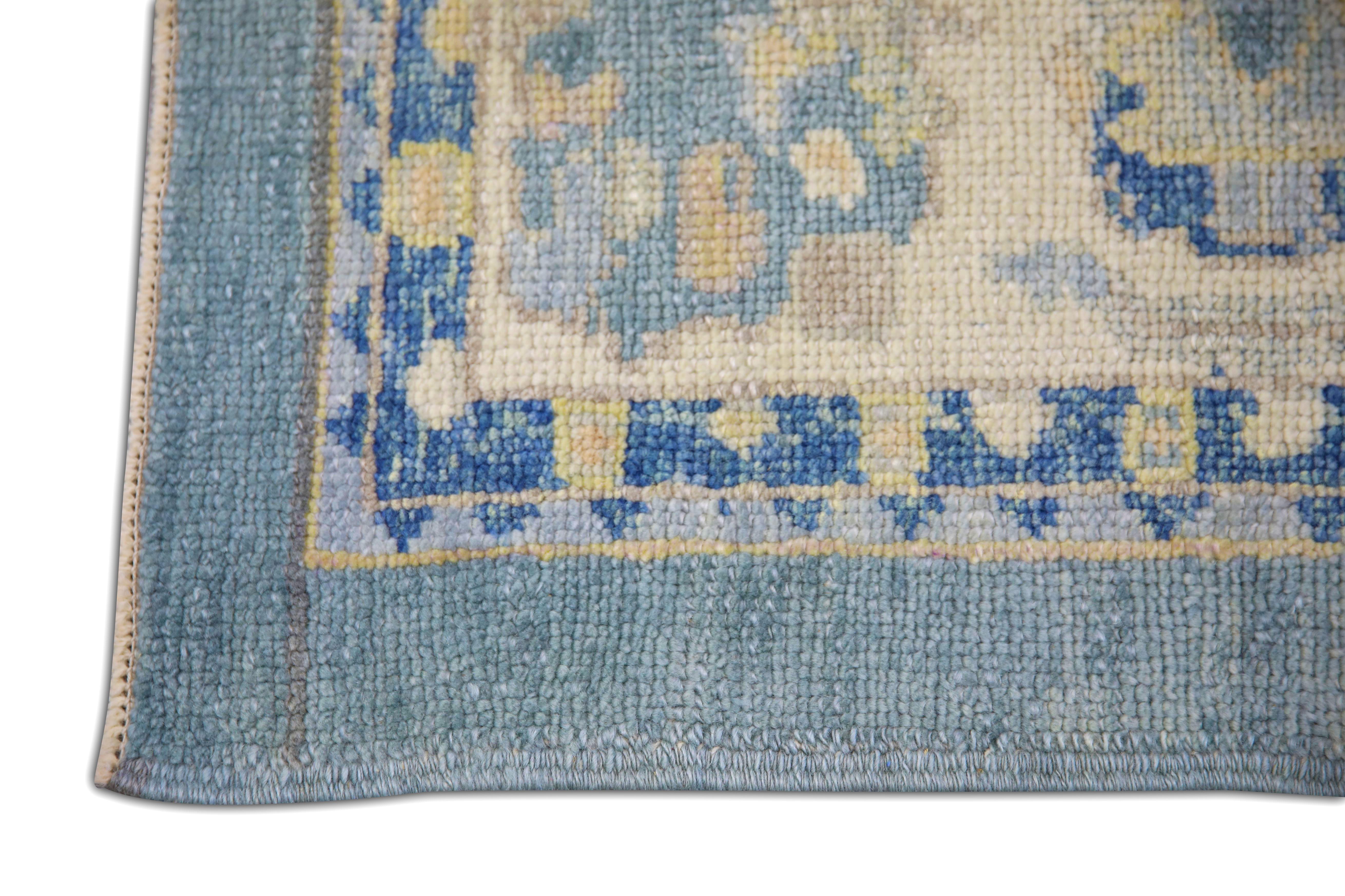 Wool Oriental Hand Knotted Turkish Oushak Rug 6'1