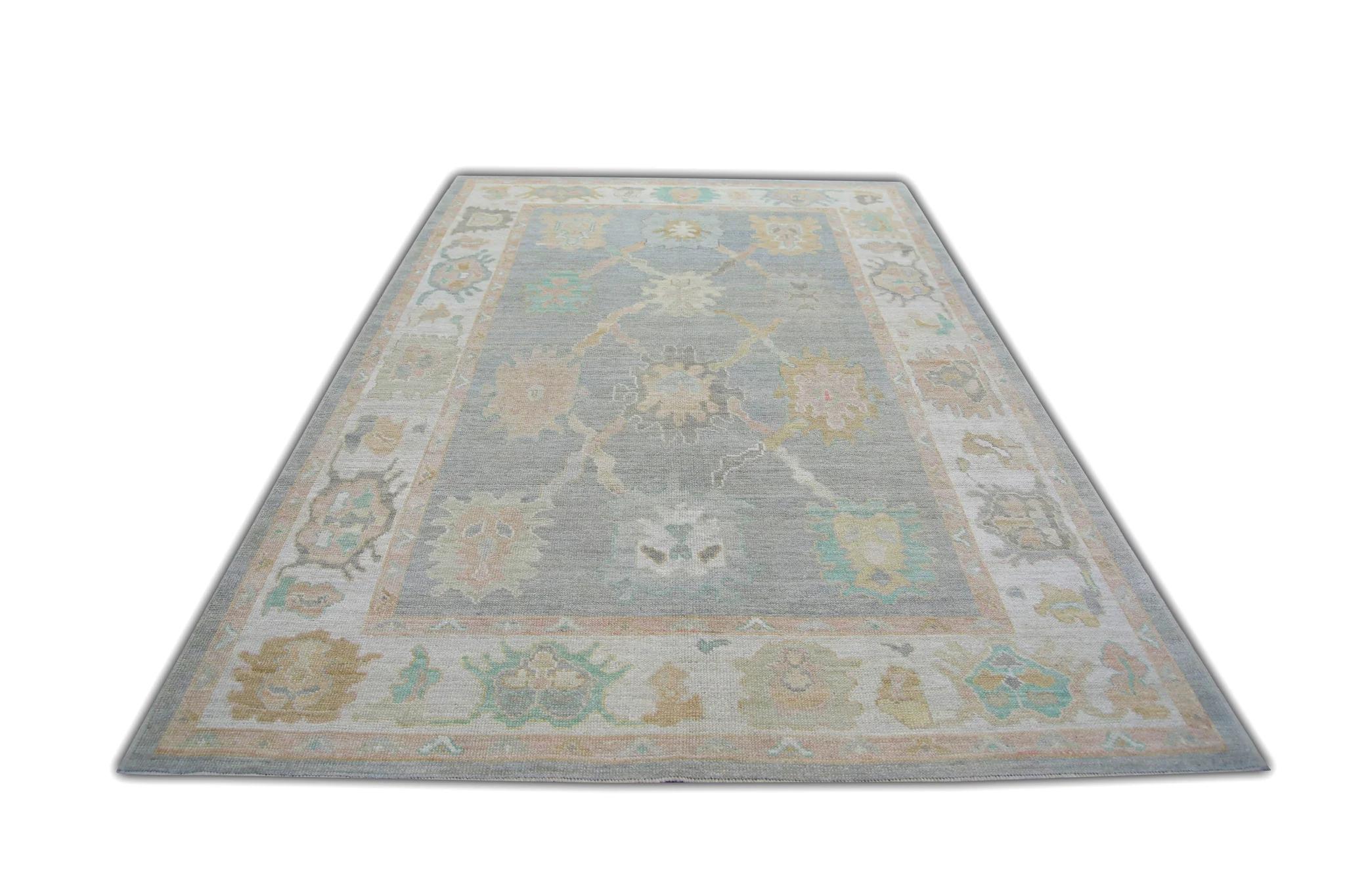 Oriental Hand Knotted Turkish Oushak Rug 6'1