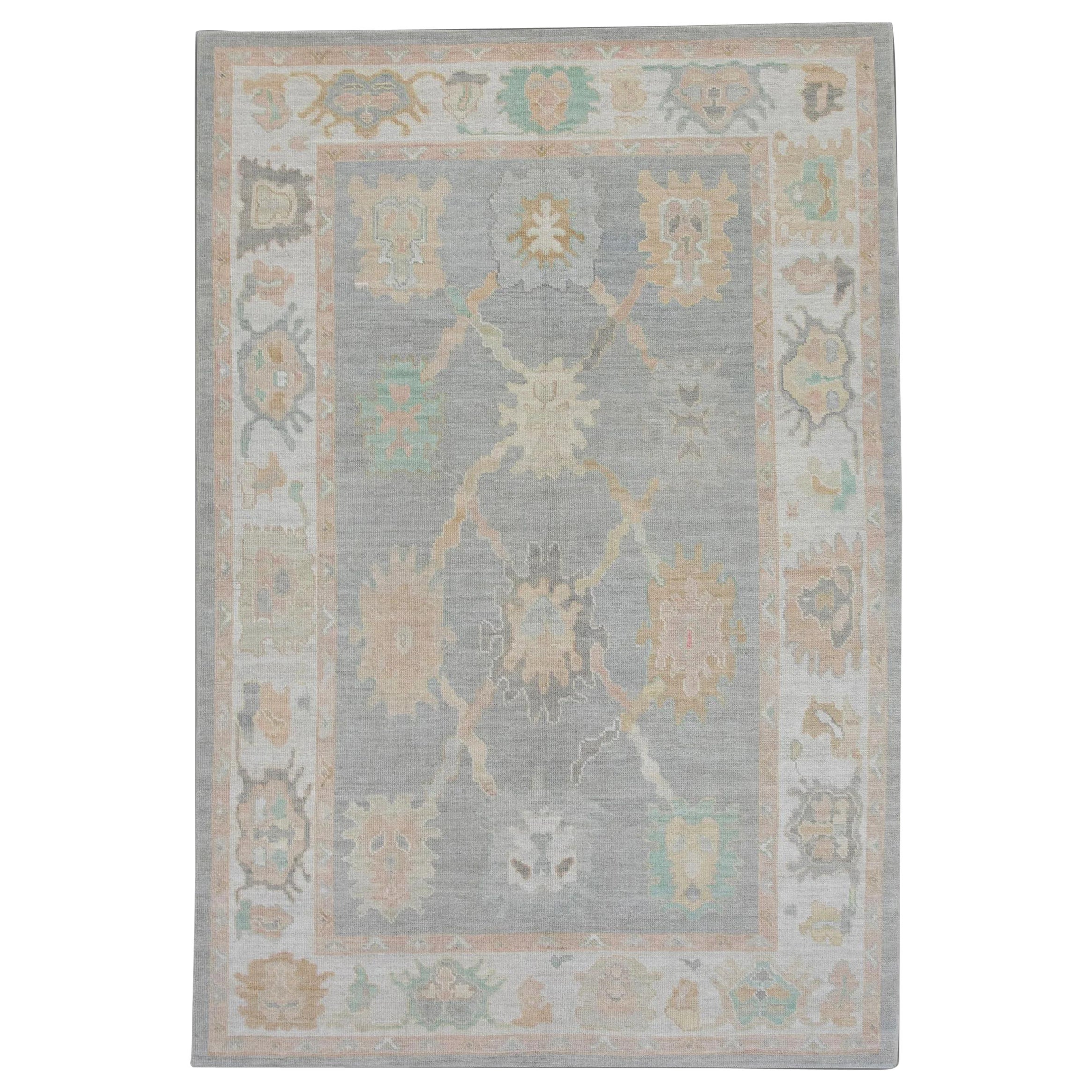 Orientalischer handgeknüpfter türkischer Oushak-Teppich 6'1" x 9'3" #5369