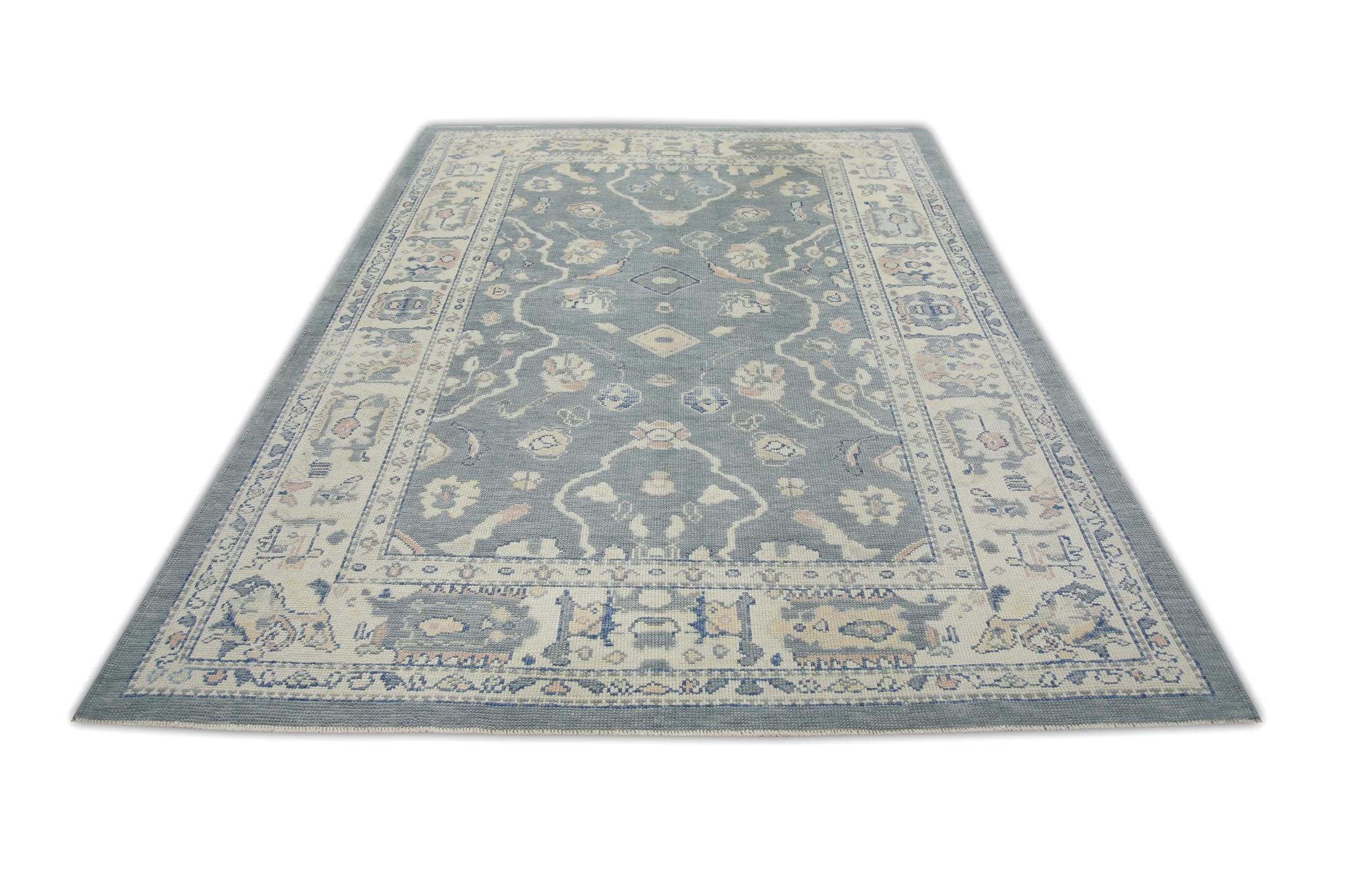 Oriental Hand Knotted Turkish Oushak Rug 6'2