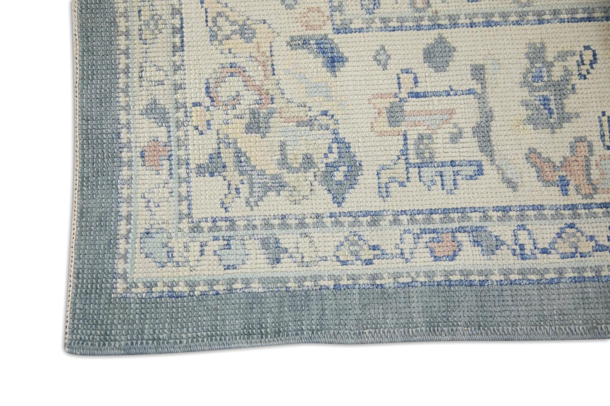 Vegetable Dyed Oriental Hand Knotted Turkish Oushak Rug 6'2