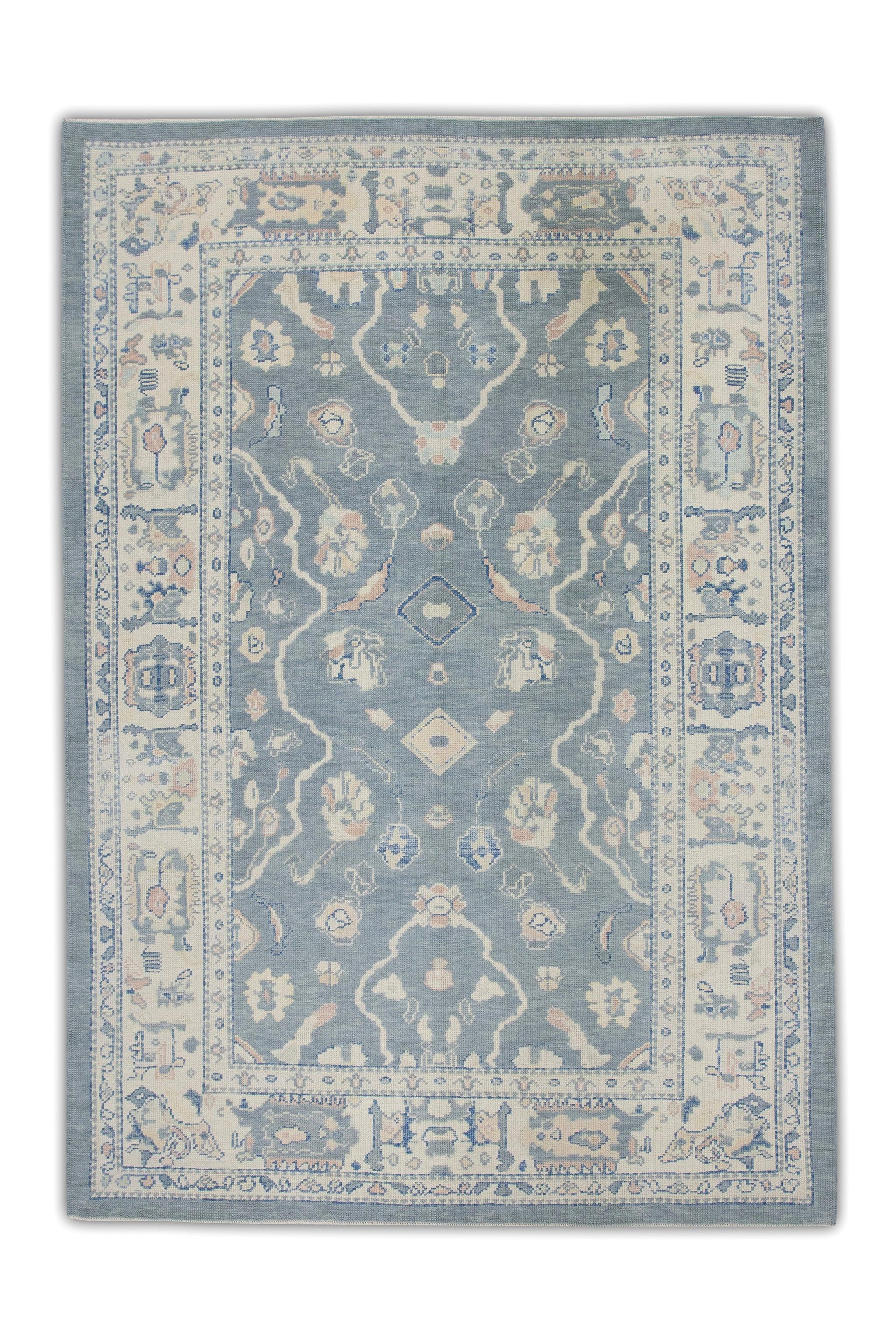 Orientalischer handgeknüpfter türkischer Oushak Teppich 6'2" x 8'2" #6988 im Angebot