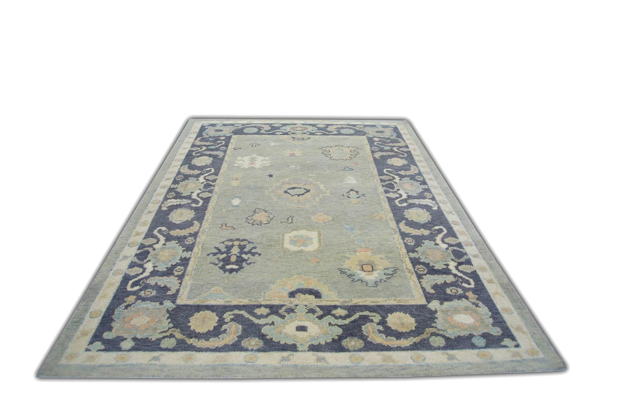 Tapis turc Oushak noué à la main 6'4
