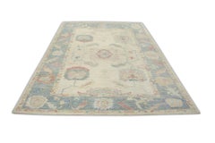 Orientalischer handgeknüpfter türkischer Oushak-Teppich 6'5" x 8'7" #7003