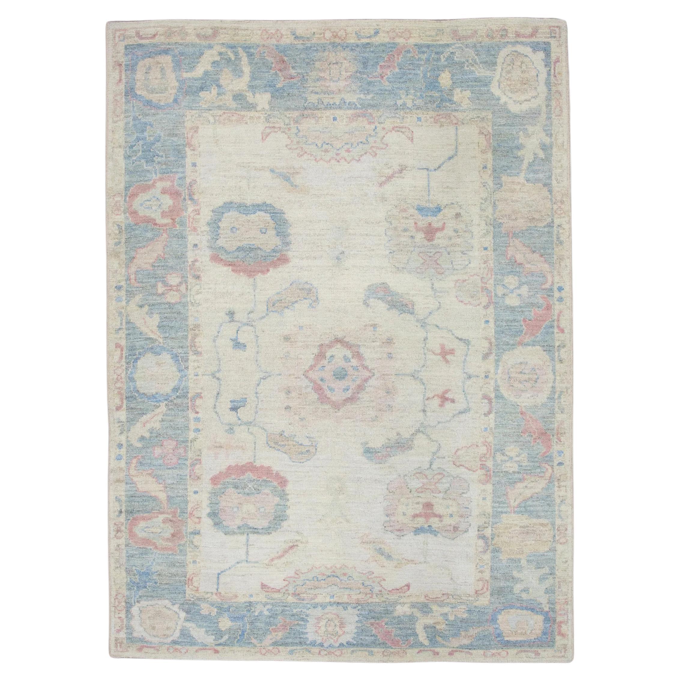 Oriental Hand Knotted Turkish Oushak Rug 6'5" x 8'7" #7003 For Sale