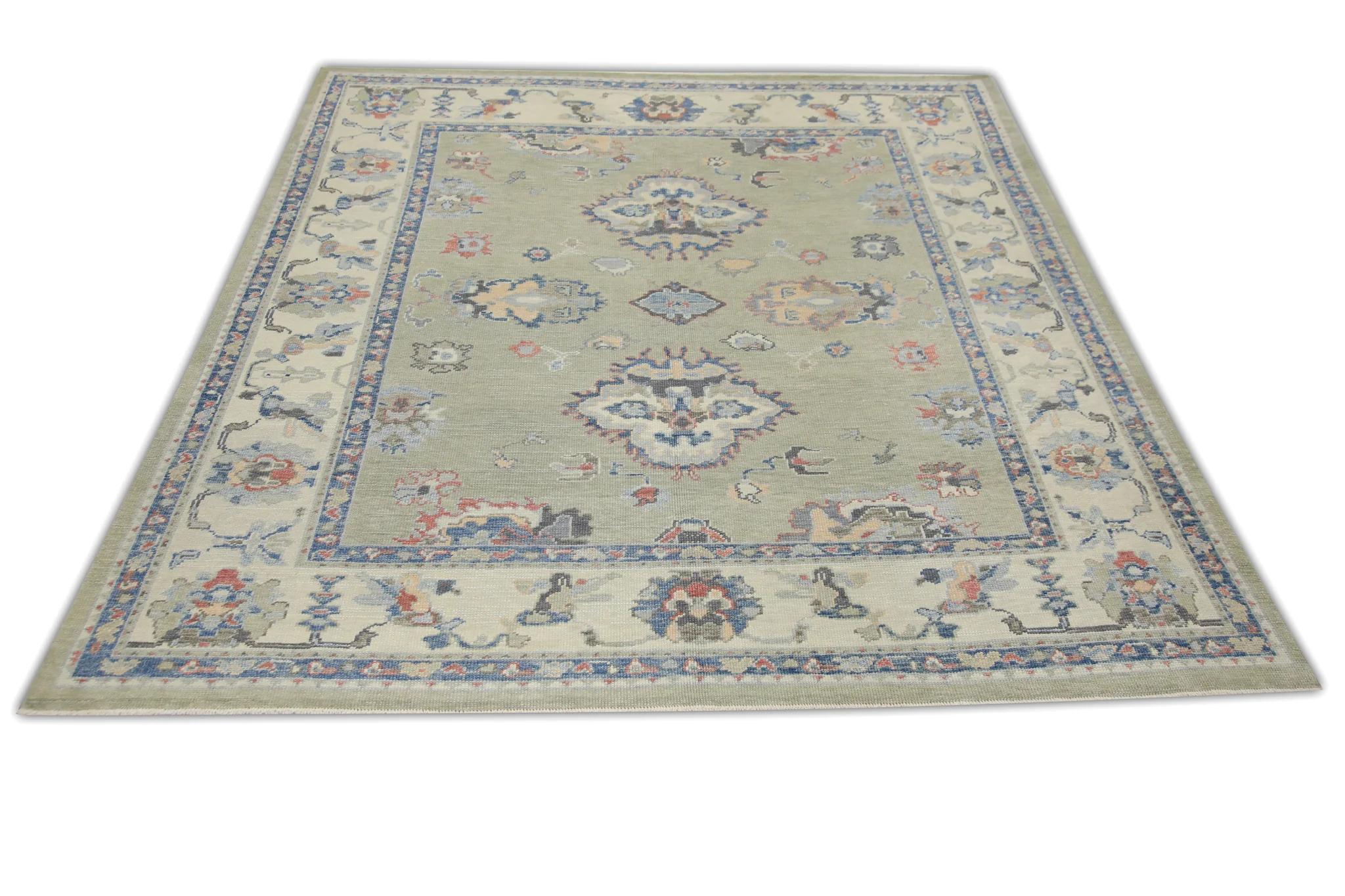 Oriental Hand Knotted Turkish Oushak Rug 8' x 8'11