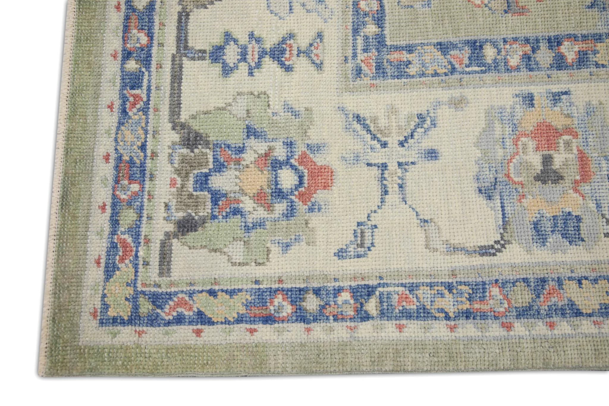 Vegetable Dyed Oriental Hand Knotted Turkish Oushak Rug 8' x 8'11