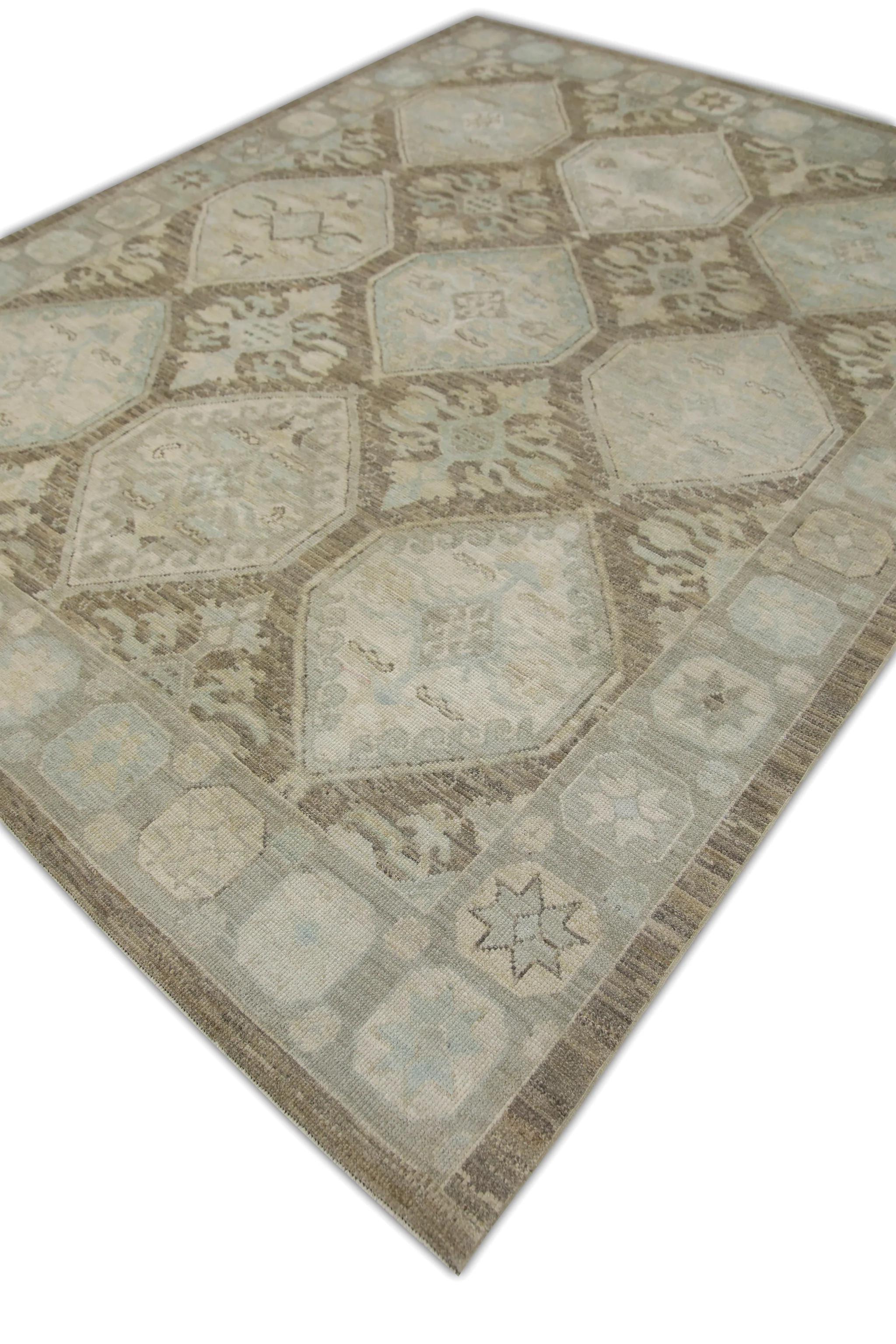 Contemporary Oriental Hand Knotted Turkish Oushak Rug 8'1