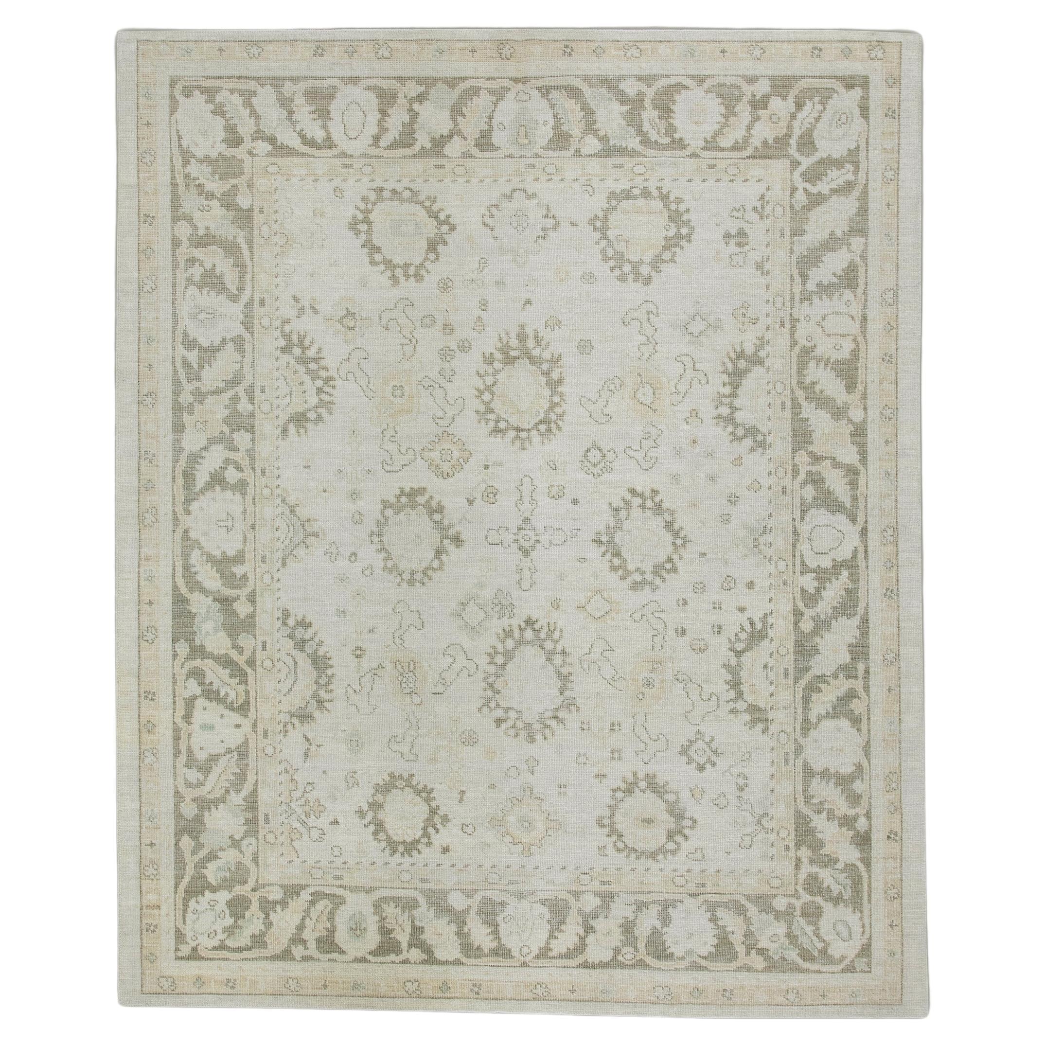 Orientalischer handgeknüpfter türkischer Oushak-Teppich 8'1" x 9'10" #7401 im Angebot