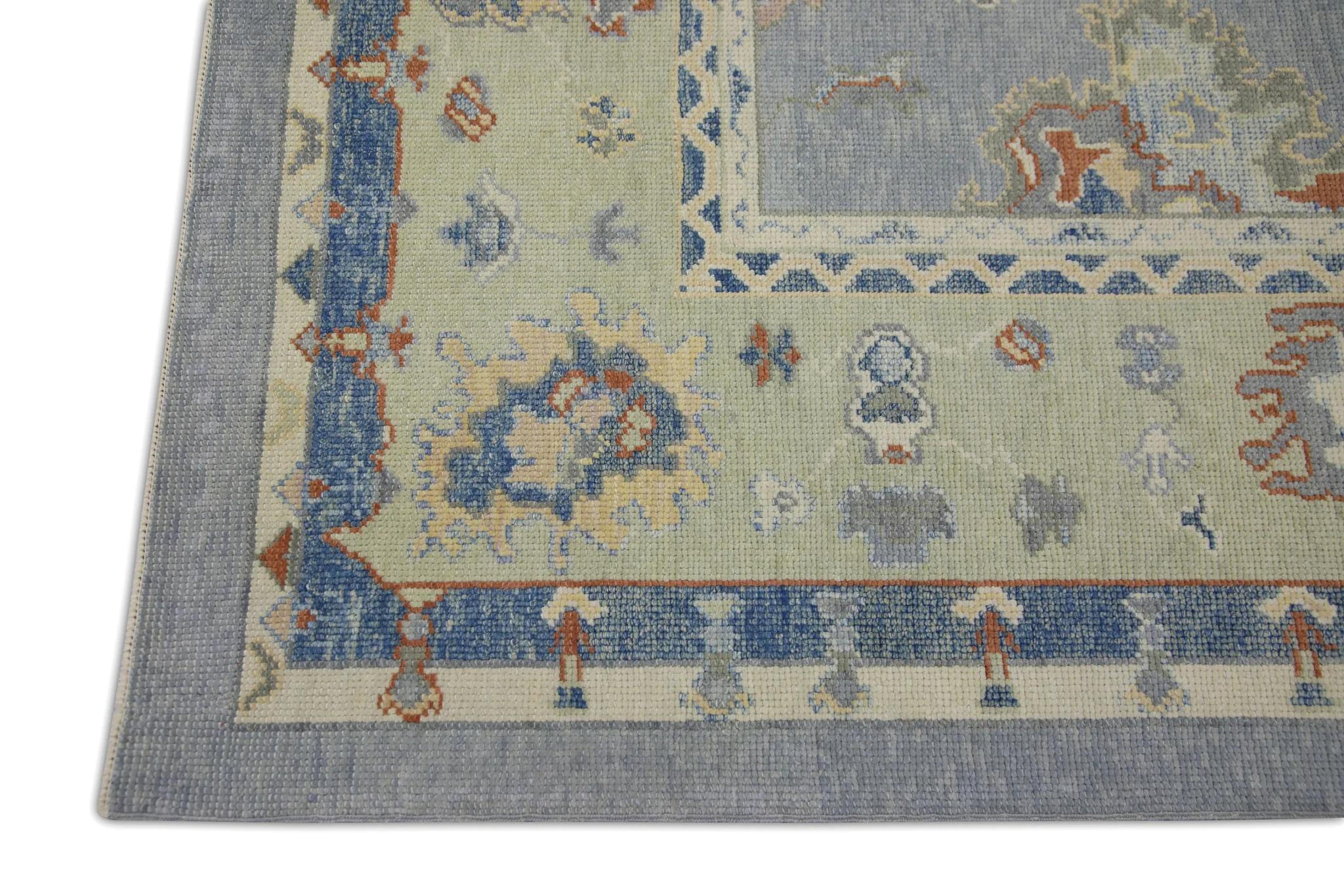 Vegetable Dyed Oriental Hand Knotted Turkish Oushak Rug  8'2