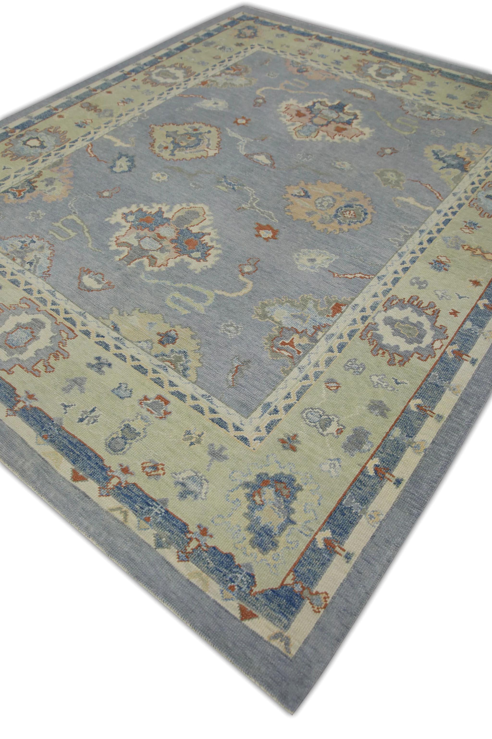 Contemporary Oriental Hand Knotted Turkish Oushak Rug  8'2