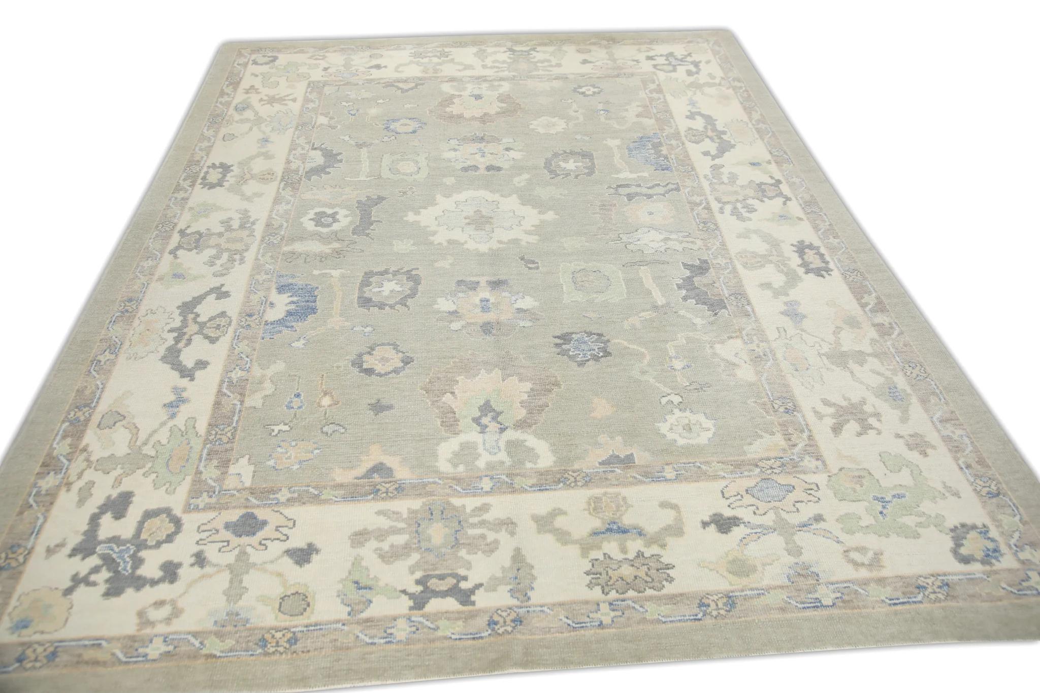Oriental Hand Knotted Turkish Oushak Rug 9'1