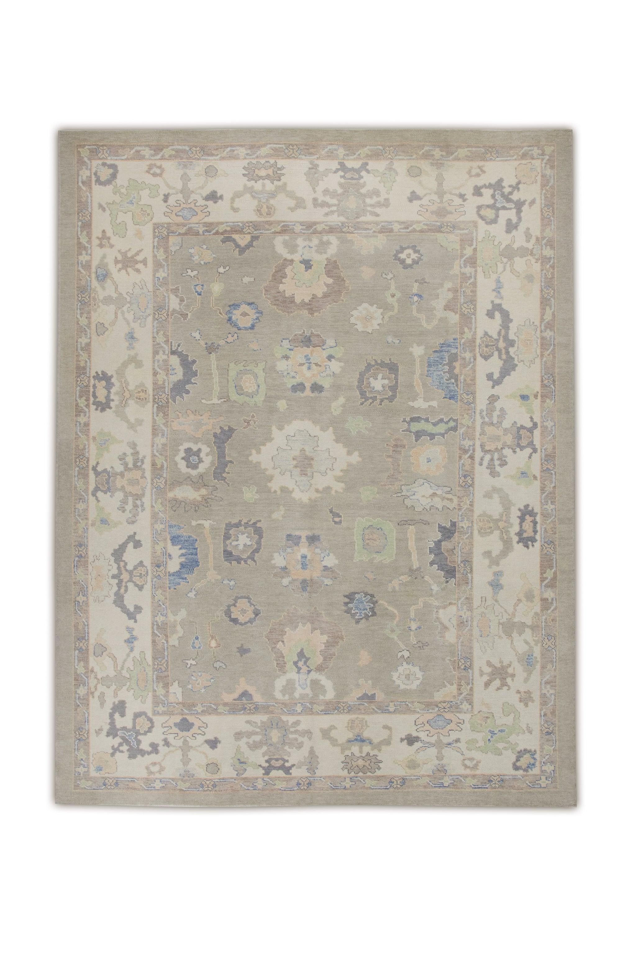 Oriental Hand Knotted Turkish Oushak Rug 9'1" x 12' #7127 For Sale
