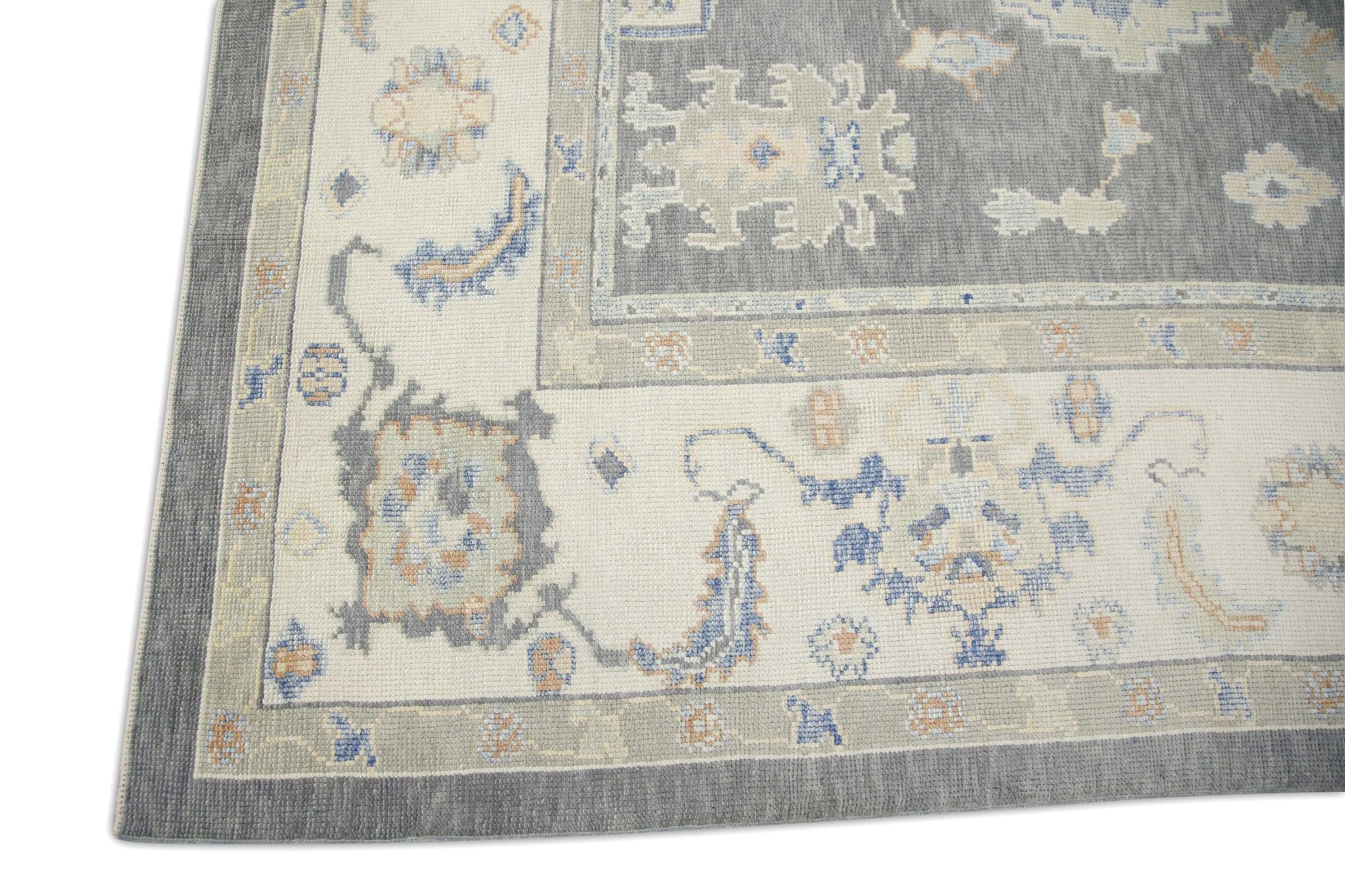 Vegetable Dyed Oriental Hand Knotted Turkish Oushak Rug 9'2