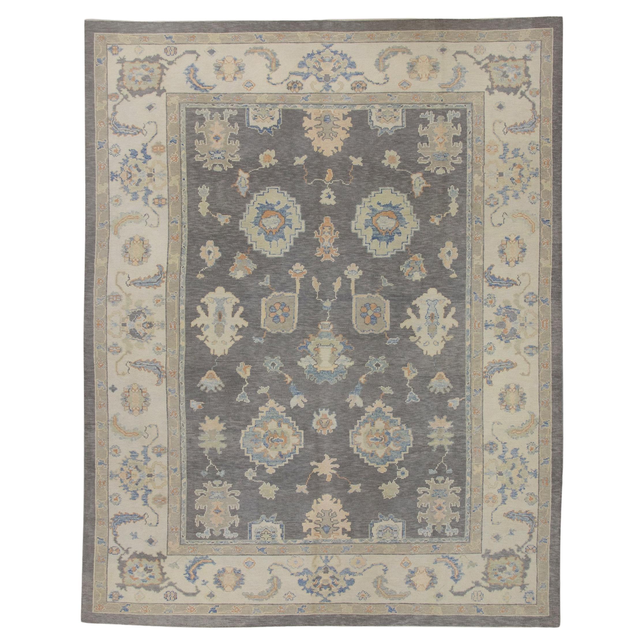 Oriental Hand Knotted Turkish Oushak Rug 9'2" x 11'10" #7215 For Sale