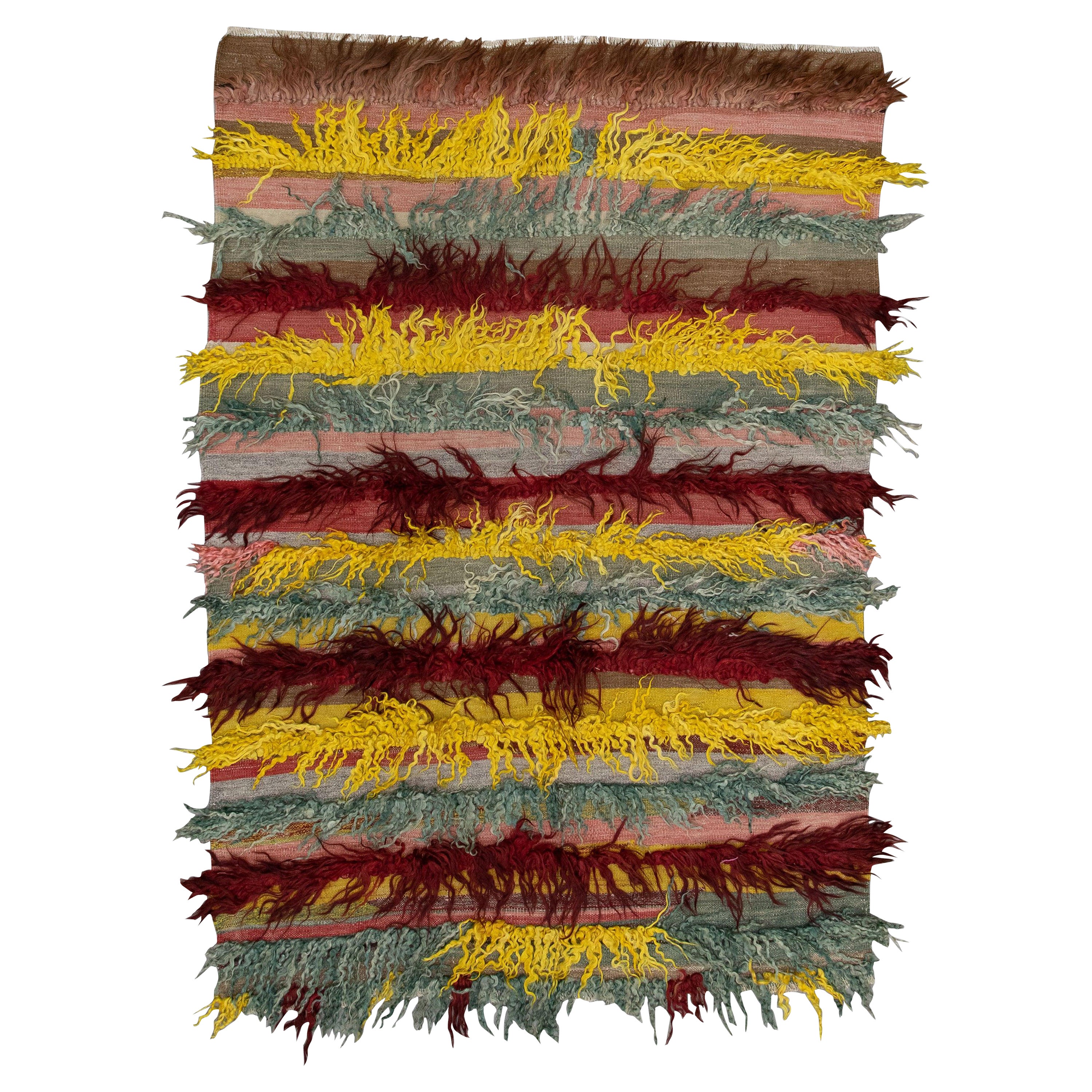 Orientalischer handgeknüpfter türkischer Tulu-Teppich 3'10" x 5'7" #291
