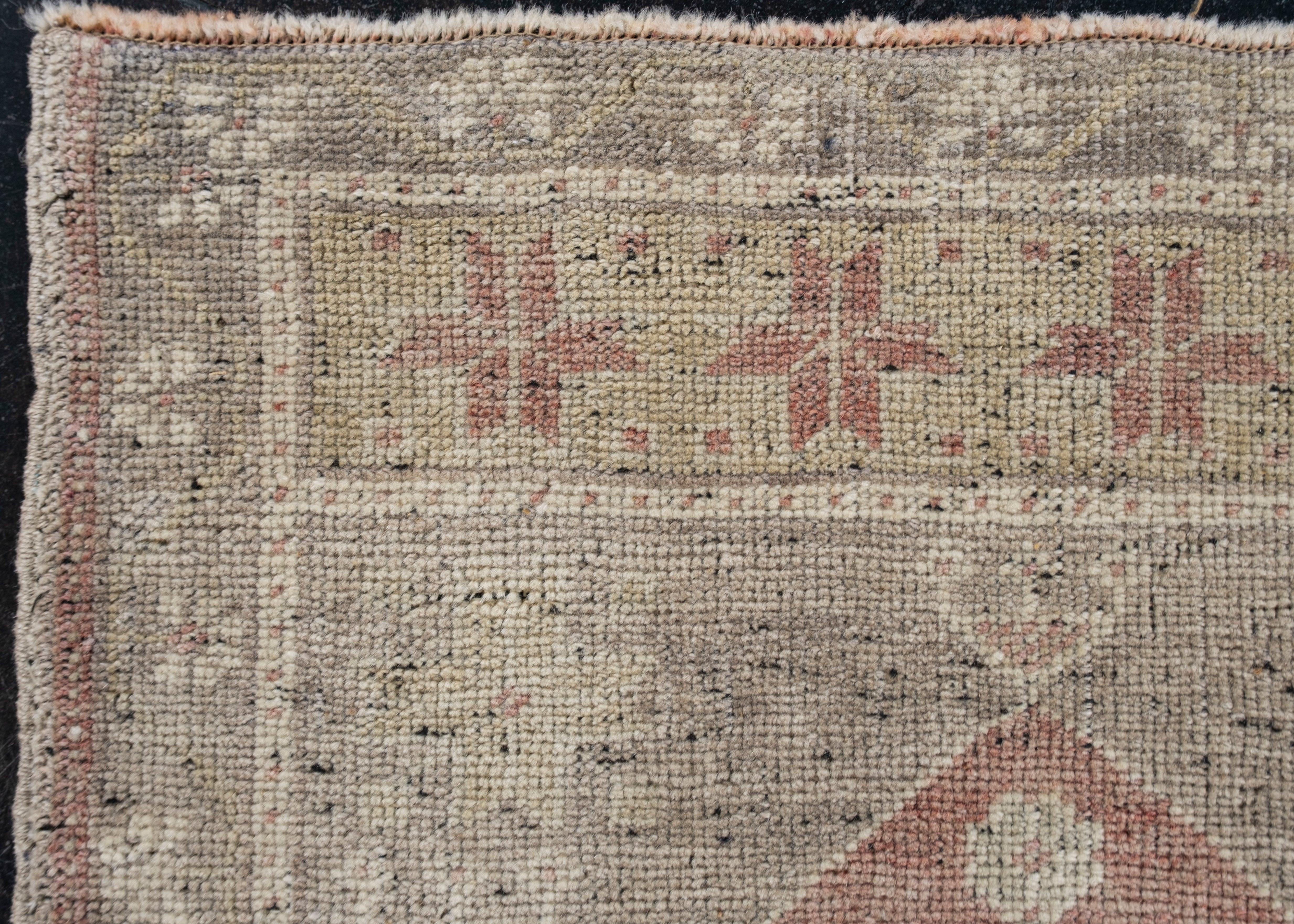 Annodato a mano Oriental Hand Knots Rugs Vintage Turkish Mini Rug 1'10