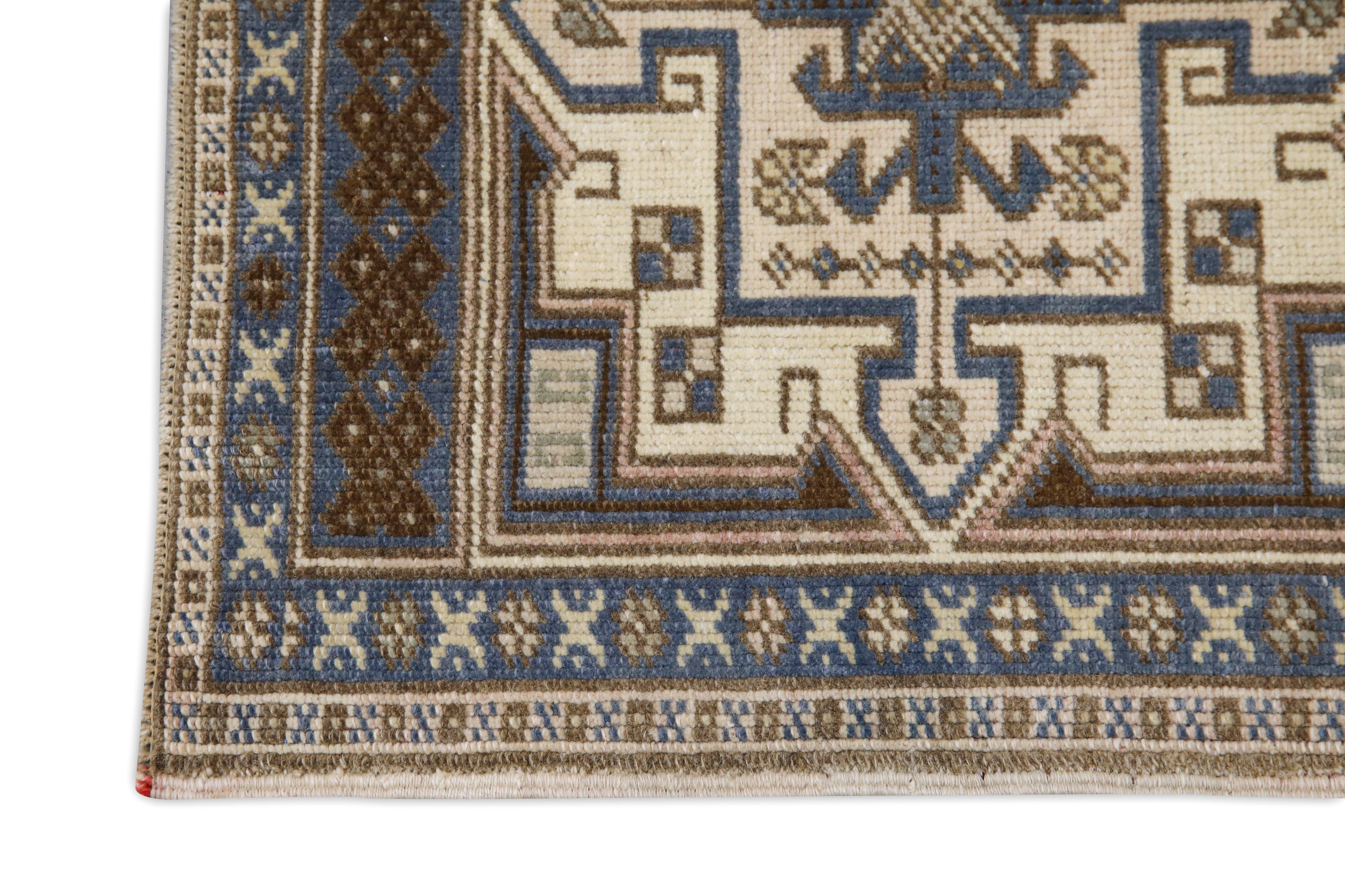 Turc Mini tapis turc vintage noué à la main 1'10