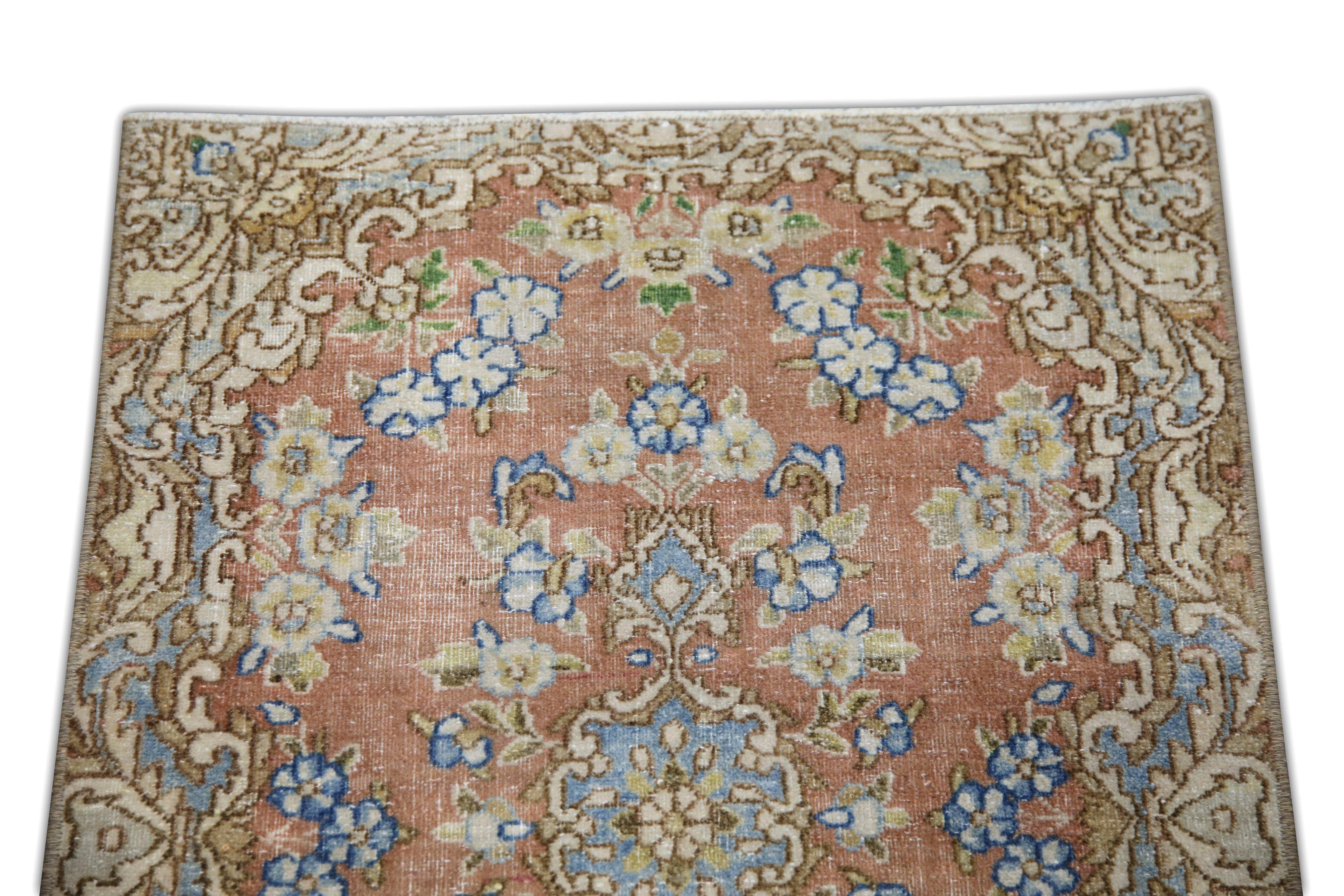 Orientalischer handgeknüpfter türkischer Vintage-Miniteppich 1'10