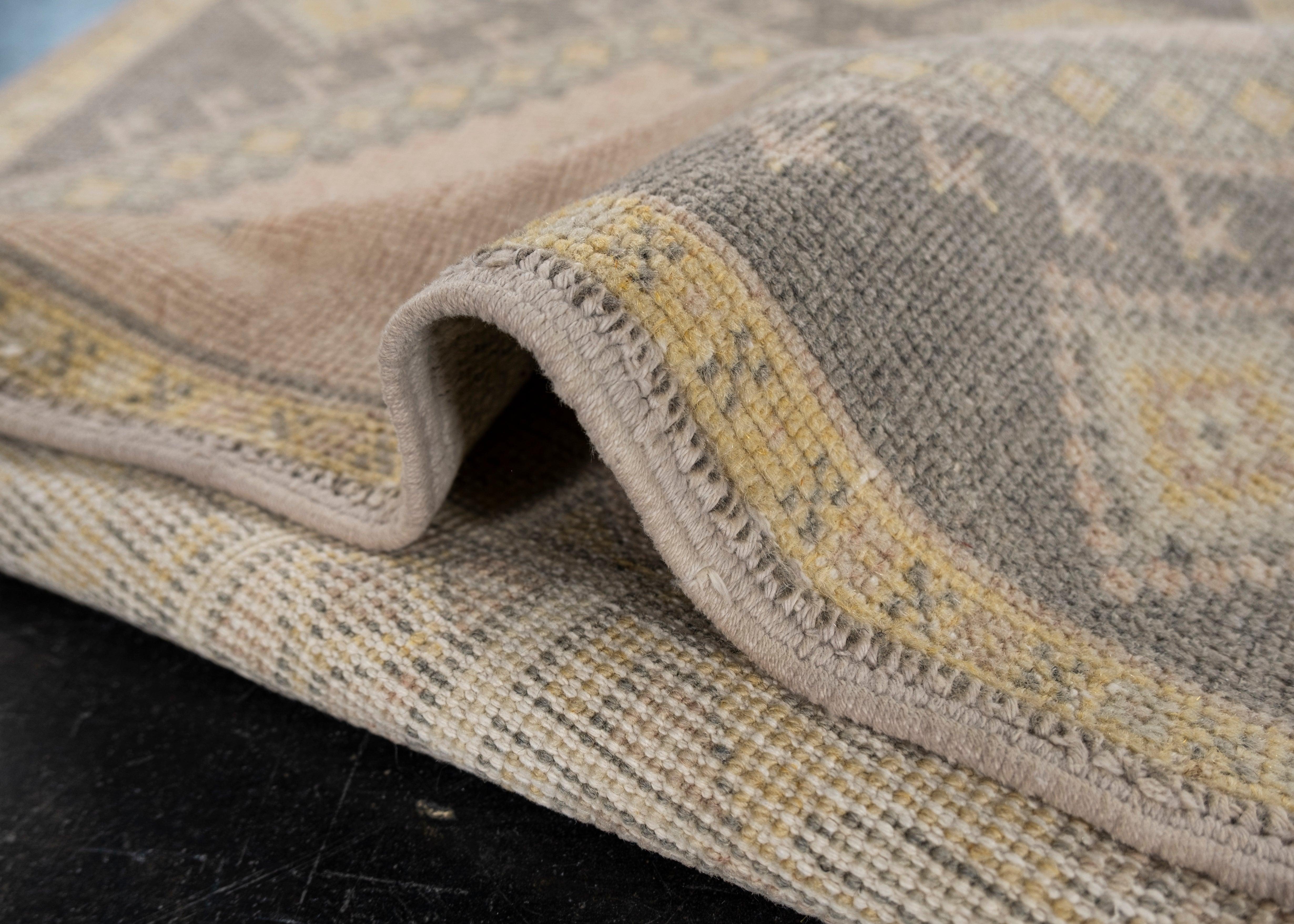Mini Alfombra Turca Vintage Oriental Anudada a Mano 1'10
