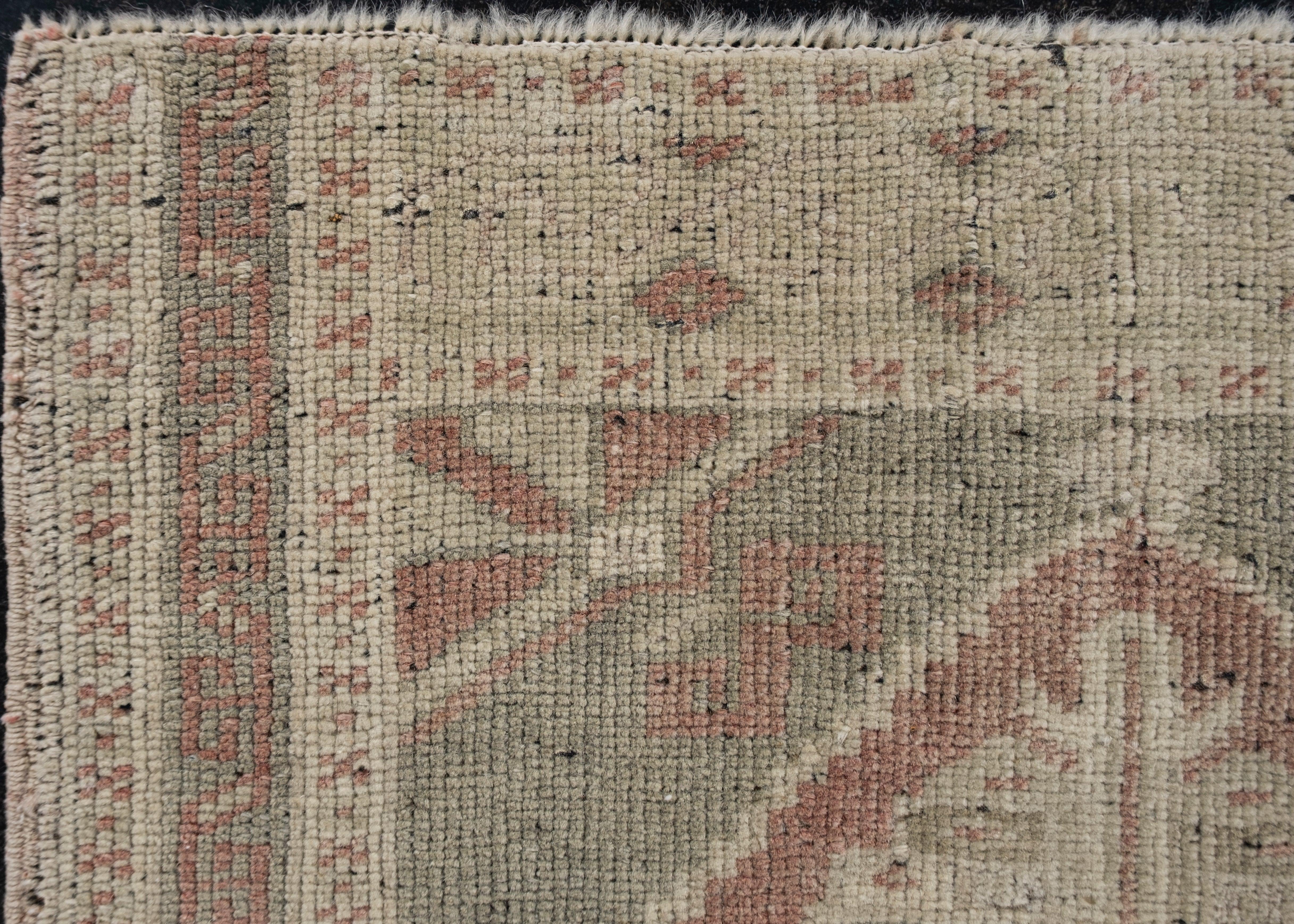 Annodato a mano Oriental Hand Knots Rugs Vintage Turkish Mini Rug 1'10