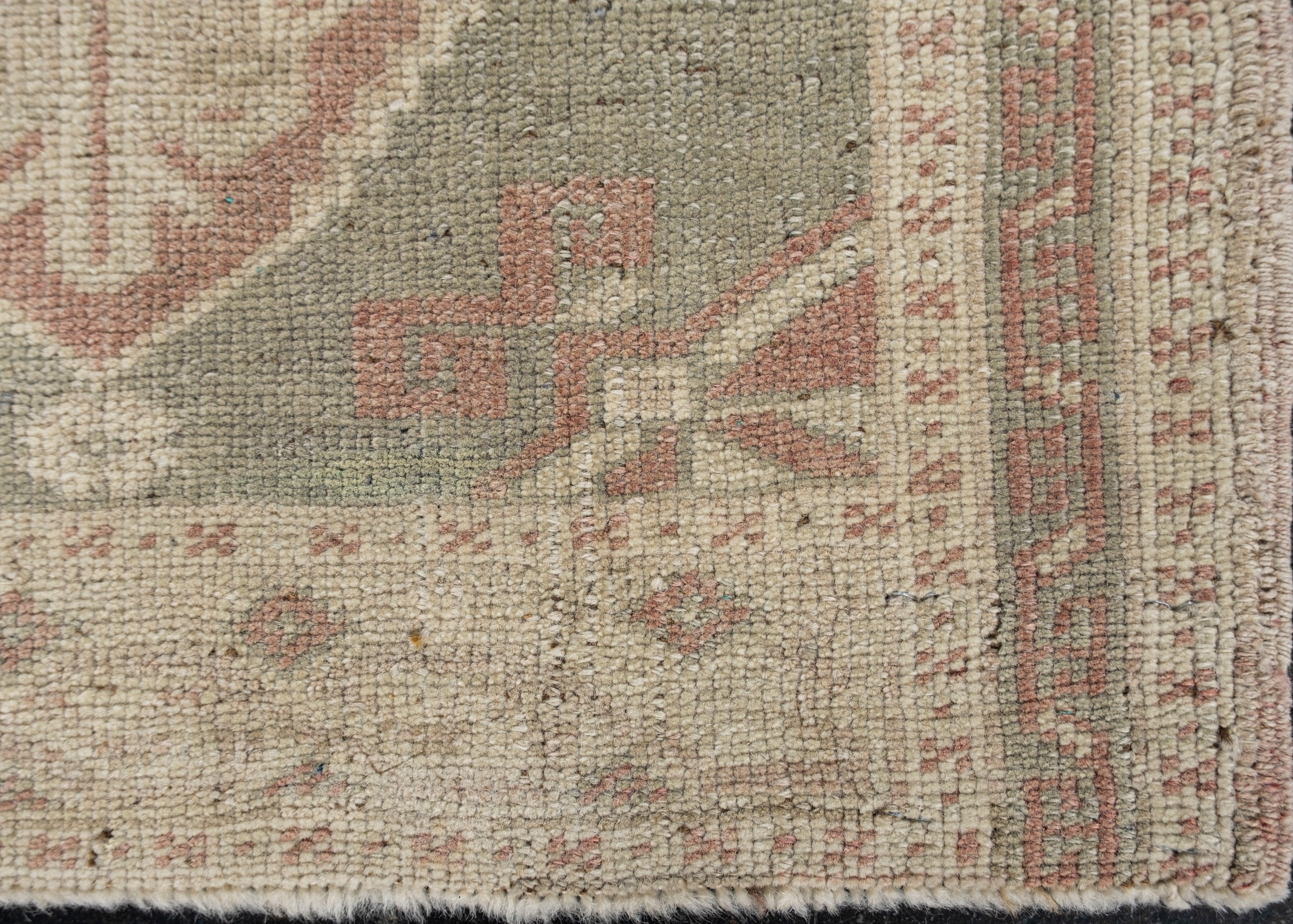 Oriental Hand Knots Rugs Vintage Turkish Mini Rug 1'10