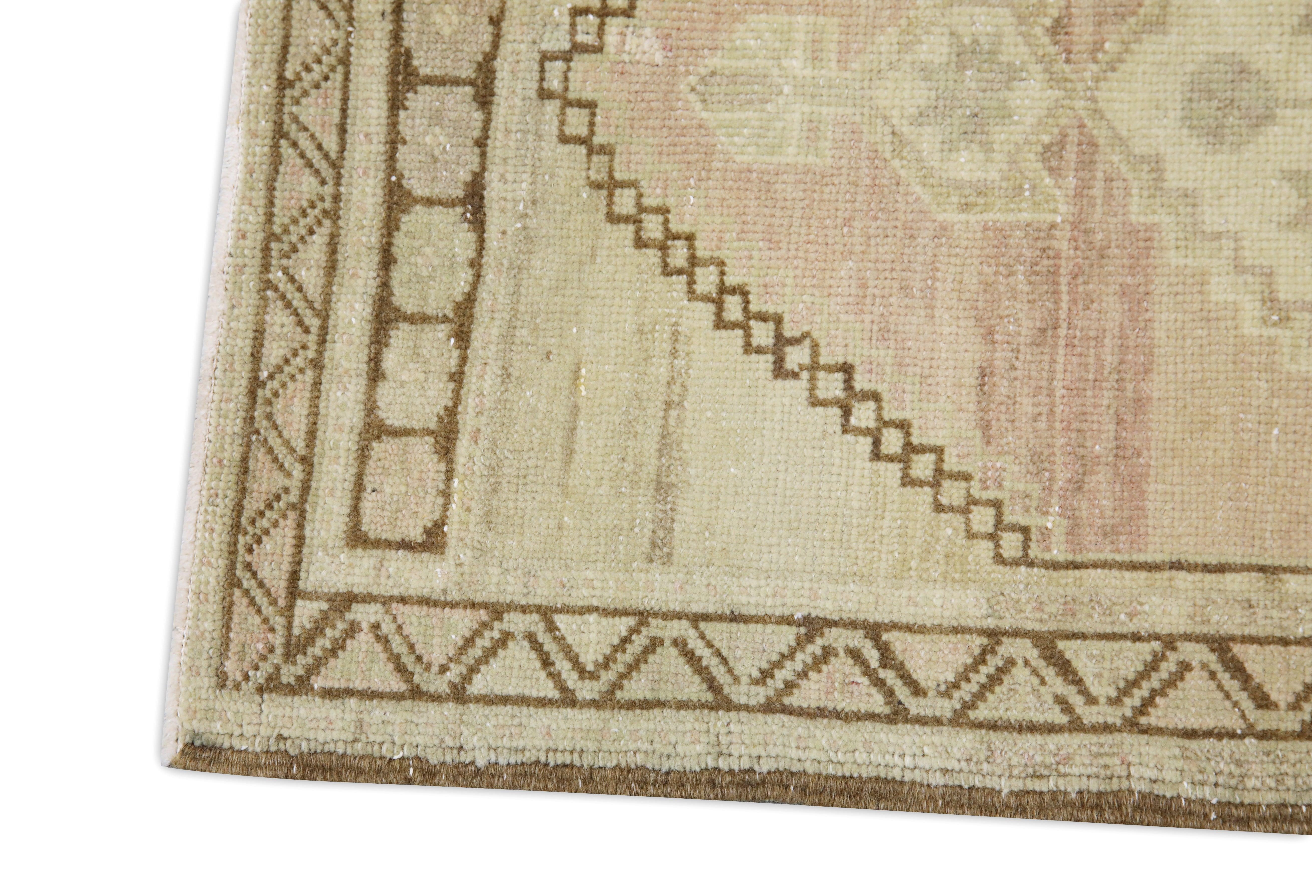 Hand-Knotted Oriental Hand Knotted Vintage Turkish Mini Rug 1'10