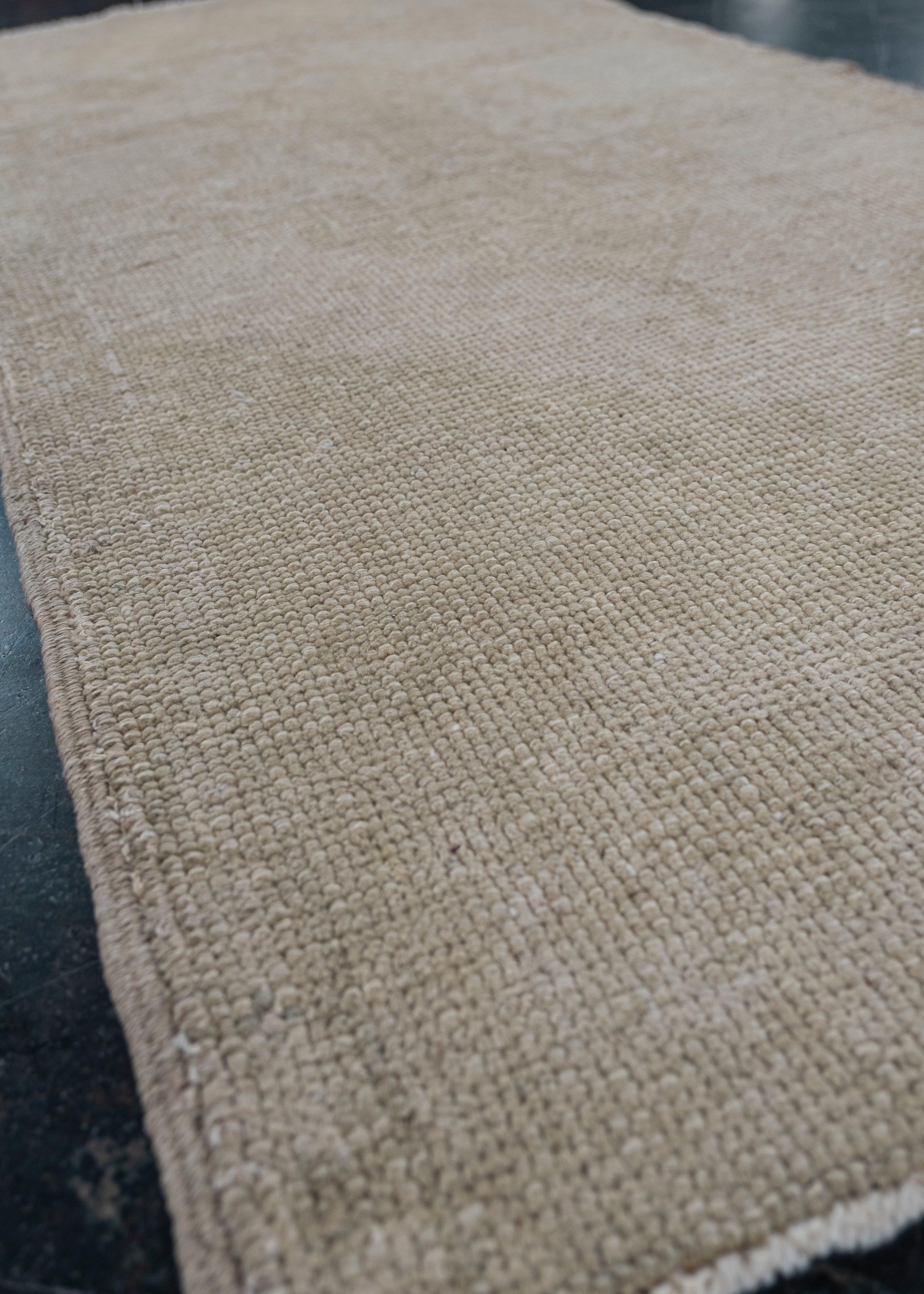 Hand-Knotted Oriental Hand Knotted Vintage Turkish Mini Rug 1'10