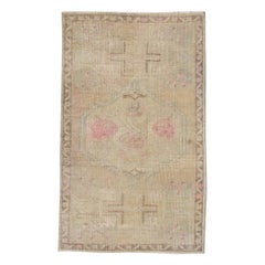 Oriental Hand Knotted Vintage Turkish Mini Rug 1'11" x 3'1" #8282