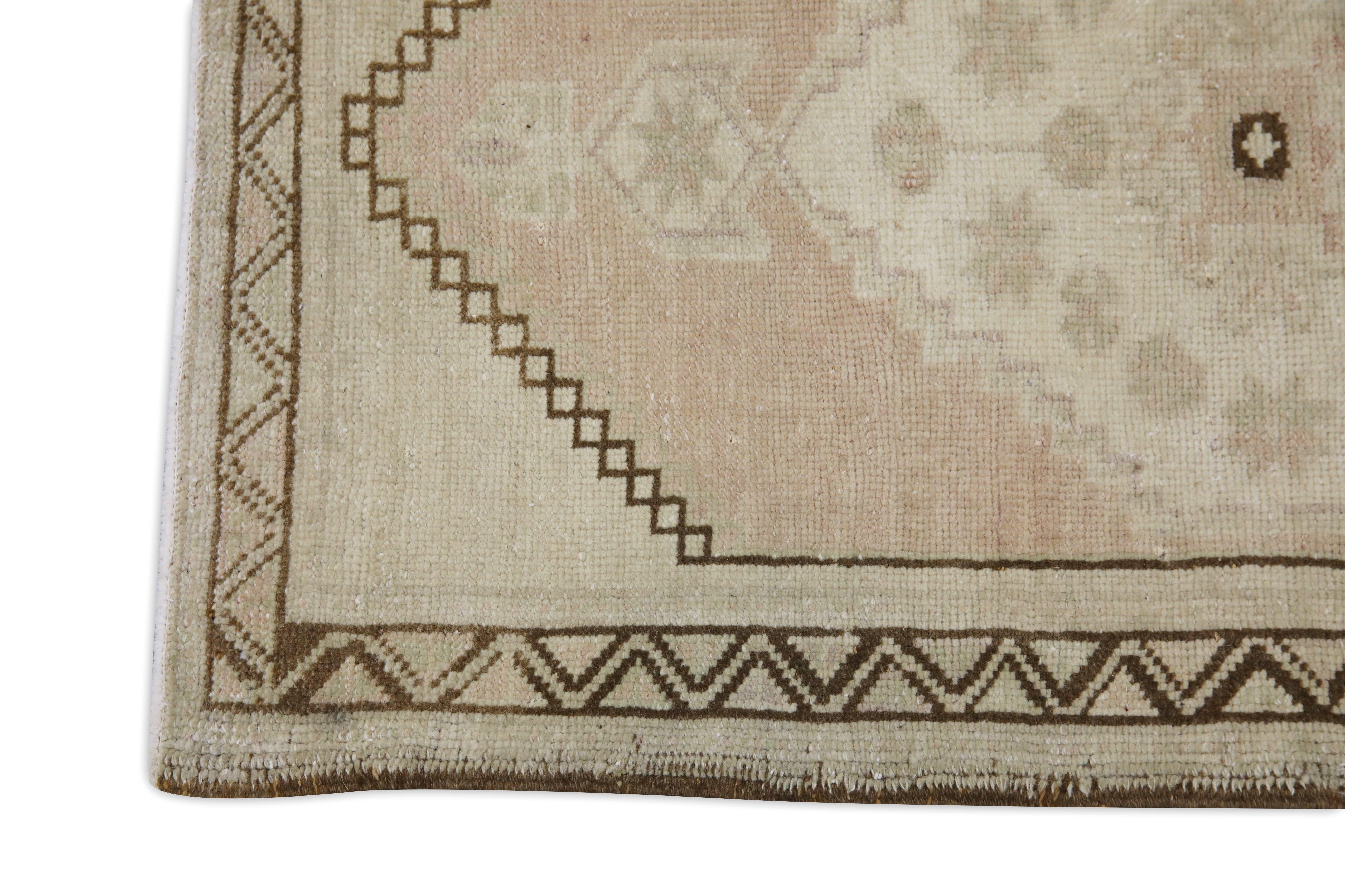 Turc Mini tapis turc vintage noué à la main 1'11