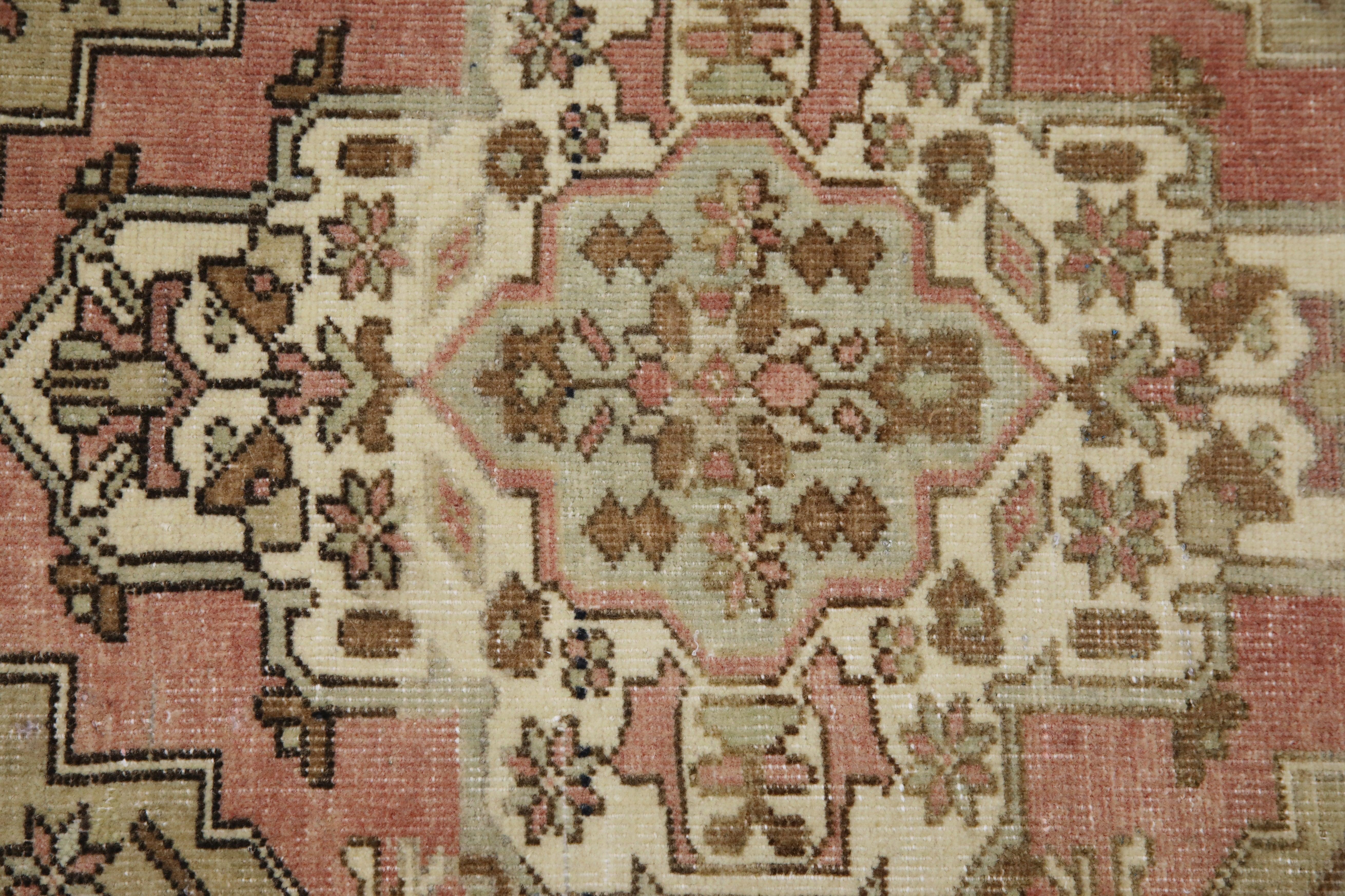 Oriental Hand Knotted Vintage Turkish Mini Rug 1'11