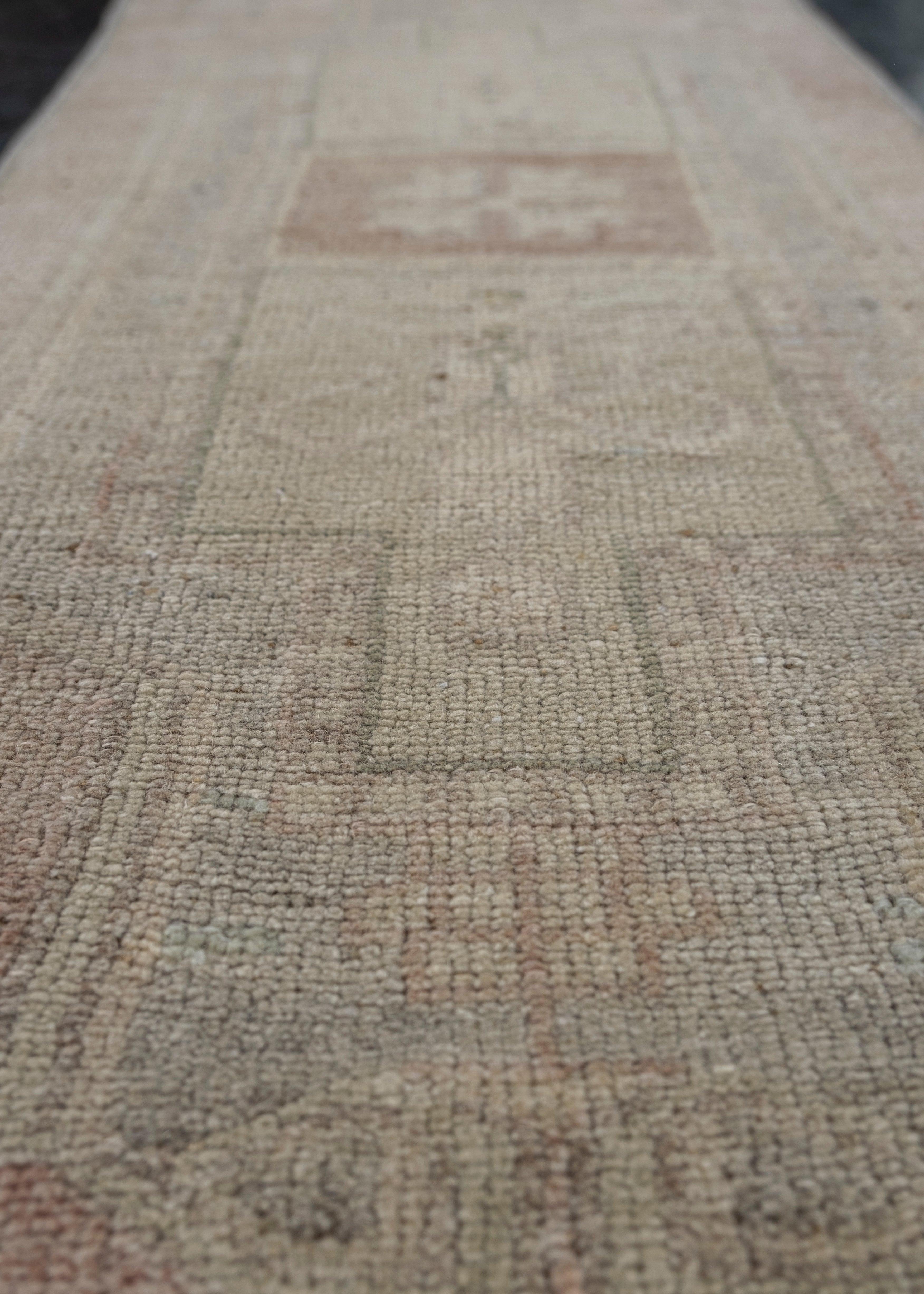 Turc Mini tapis turc vintage noué à la main 1'4