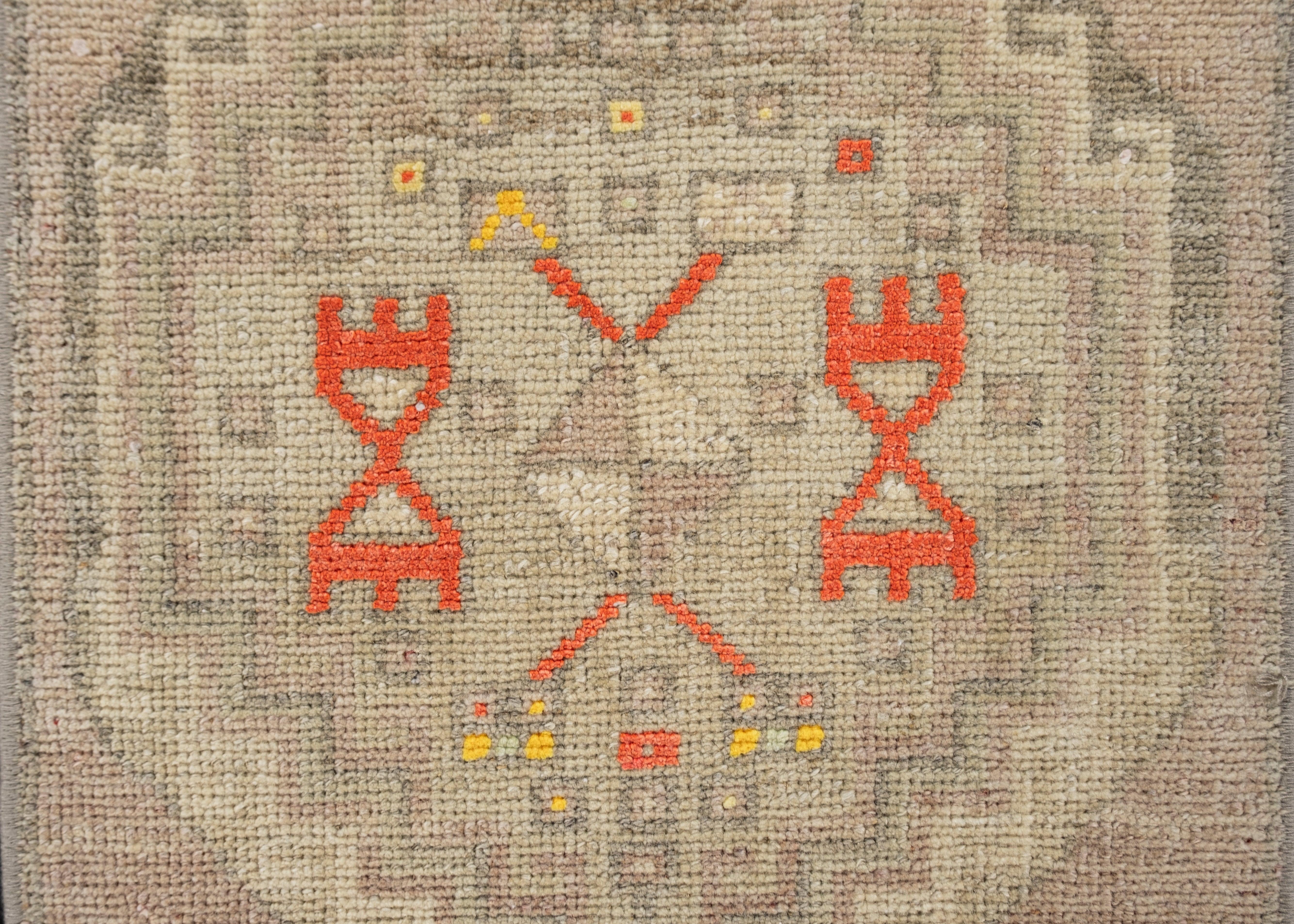 Alfombra Oushak Oriental Anudada a Mano Turca Oushak 3' x 4'5