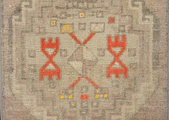 Oriental Hand Knotted Vintage Turkish Mini Rug 1'4" x 3' #10411