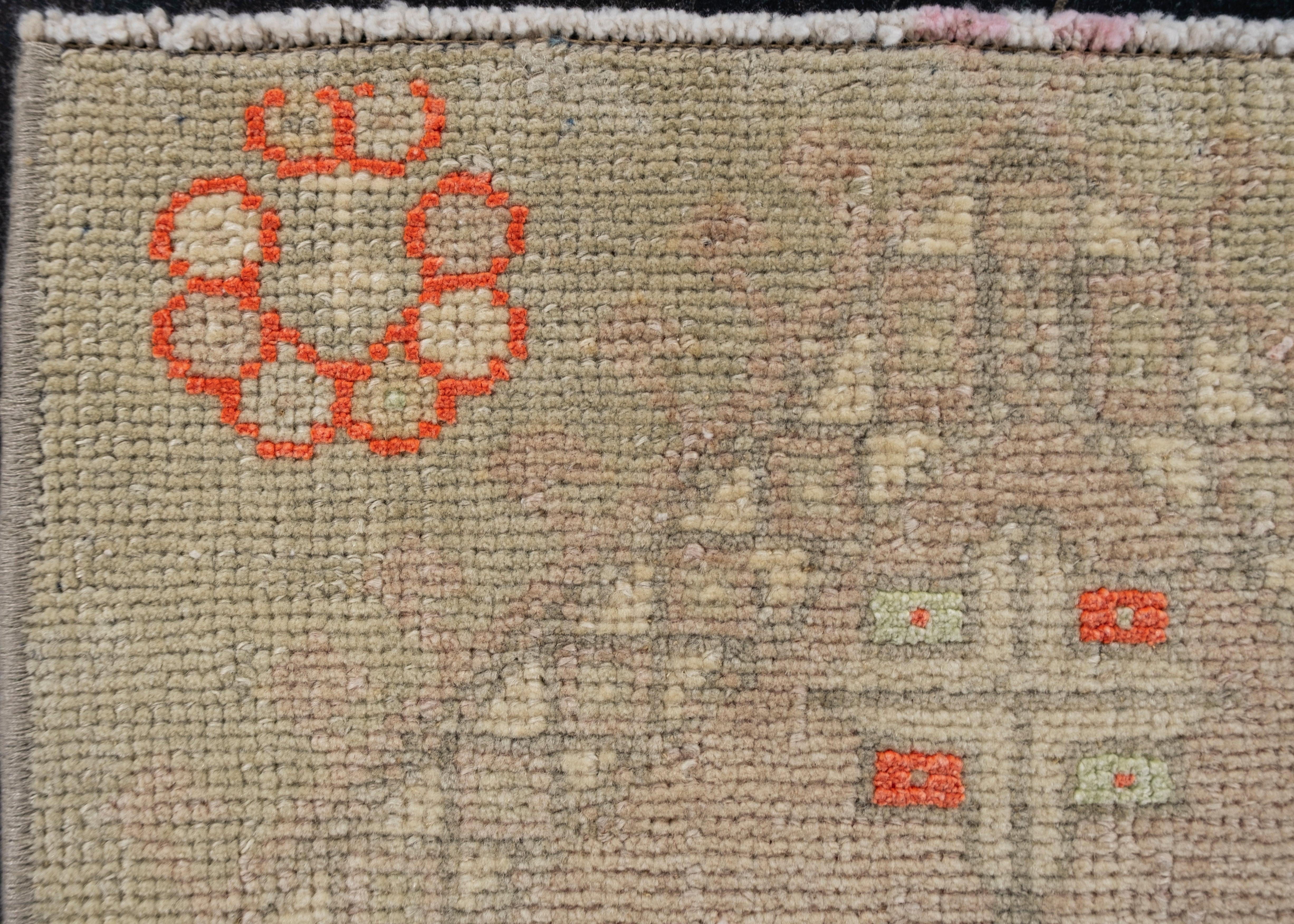 Mini Alfombra Turca Vintage Oriental Anudada a Mano 1'4
