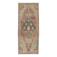 Orientalischer handgeknüpfter türkischer Vintage-Miniteppich 1'4" x 3'2" #8927