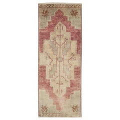 Orientalischer handgeknüpfter türkischer Vintage-Miniteppich 1'4" x 3'6" #06
