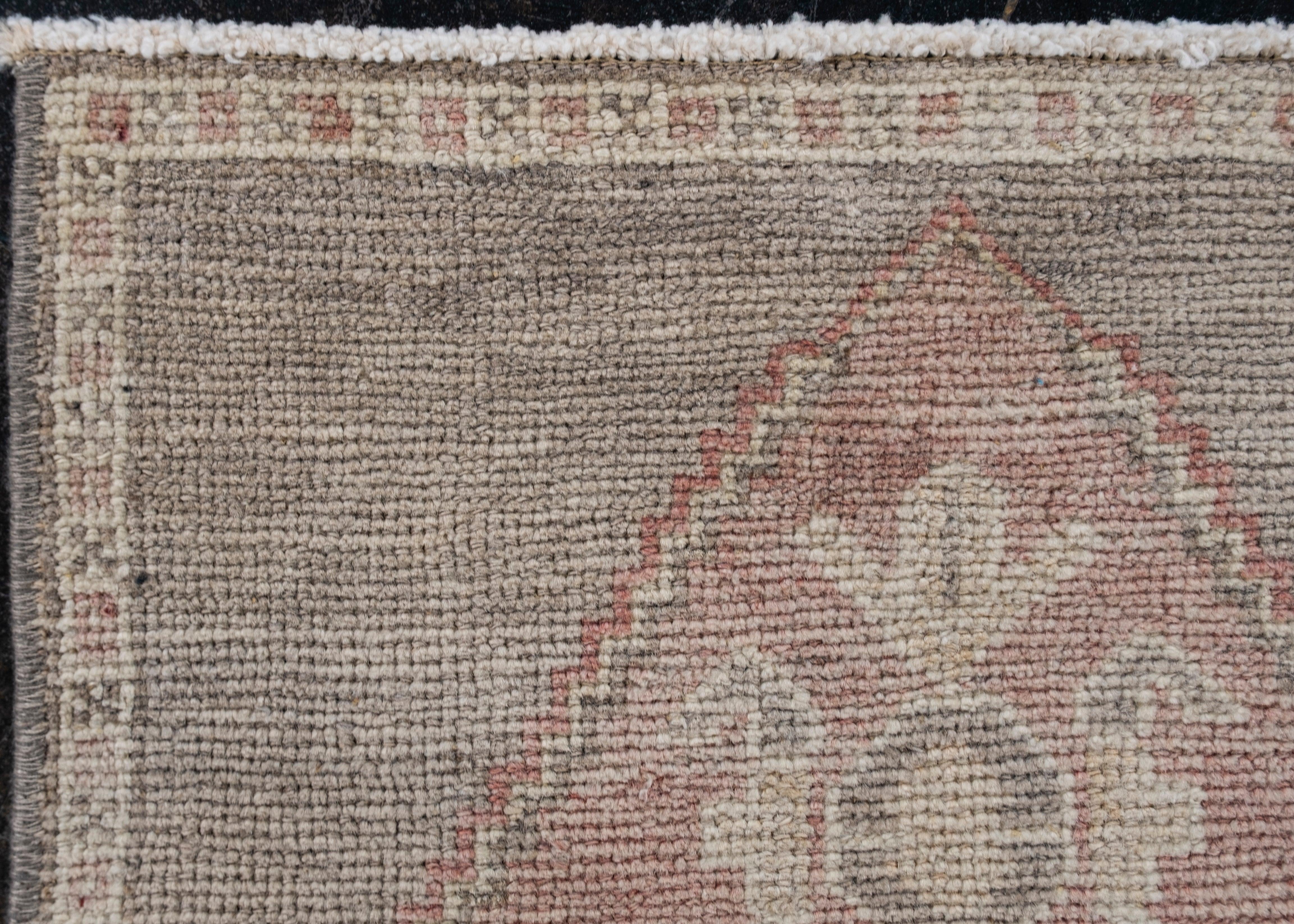 Annodato a mano Oriental Hand Knots Rugs Vintage Turkish Mini Rug 1'5