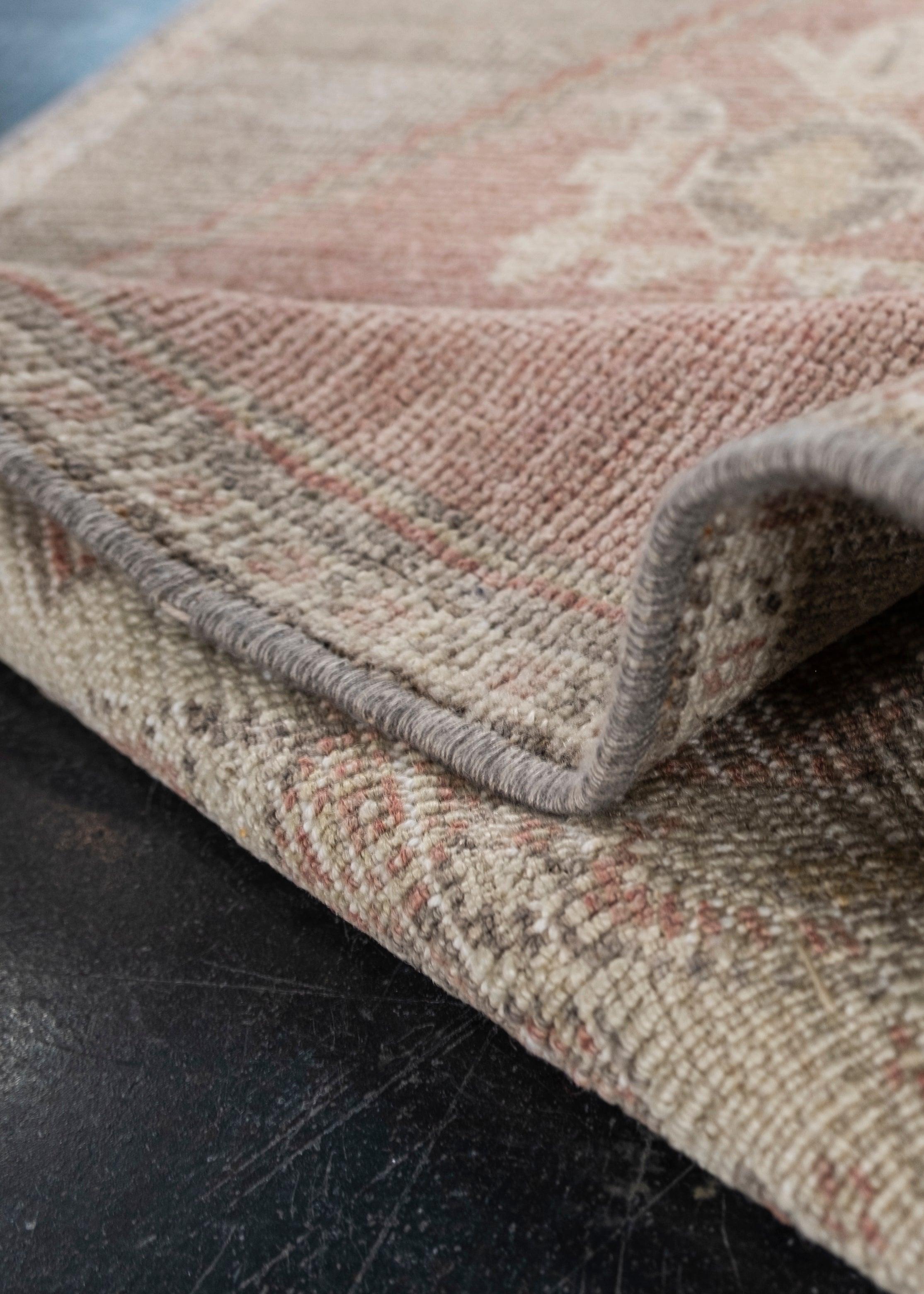 Oriental Hand Knots Rugs Vintage Turkish Mini Rug 1'5