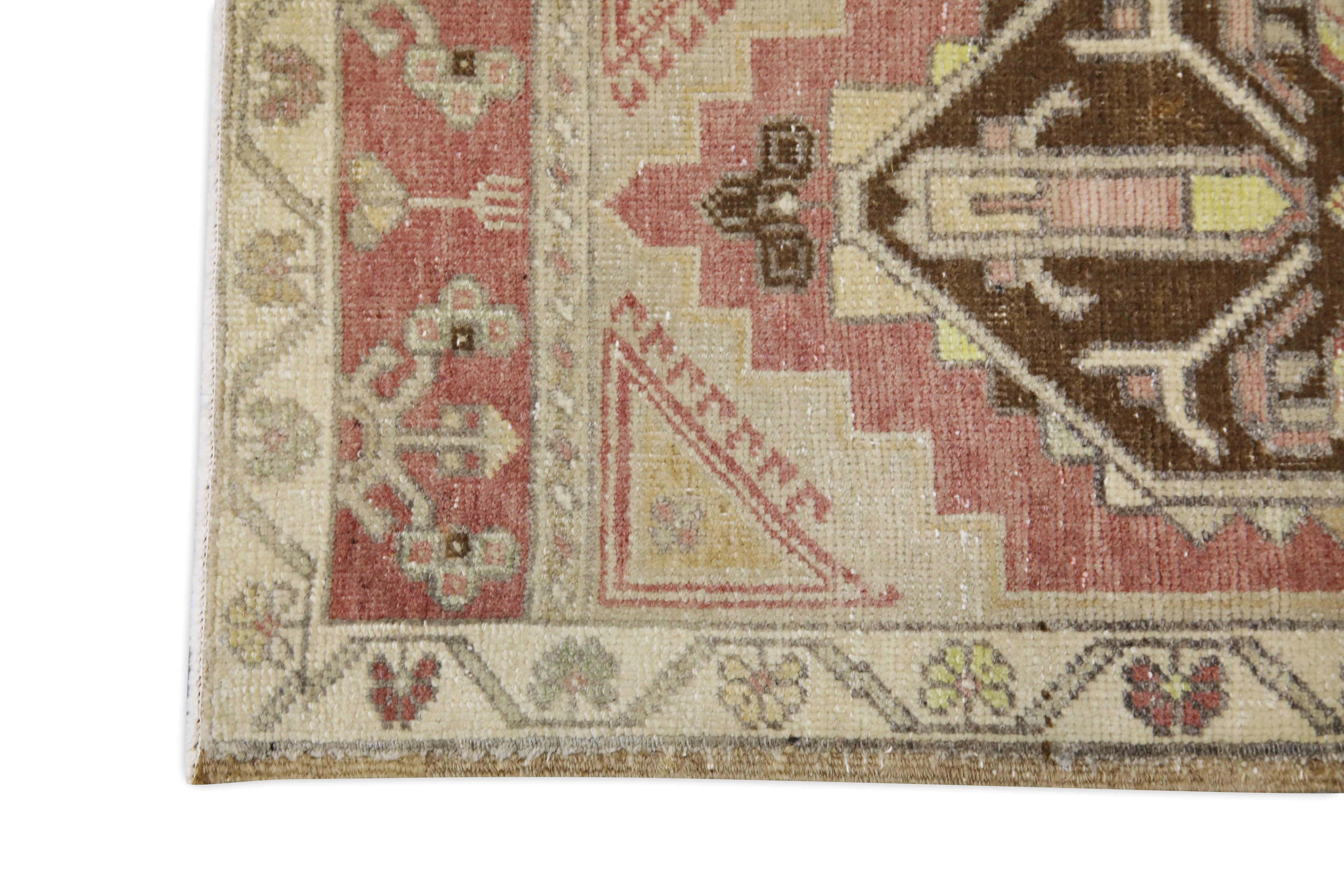 Hand-Knotted Oriental Hand Knotted Vintage Turkish Mini Rug 1'5