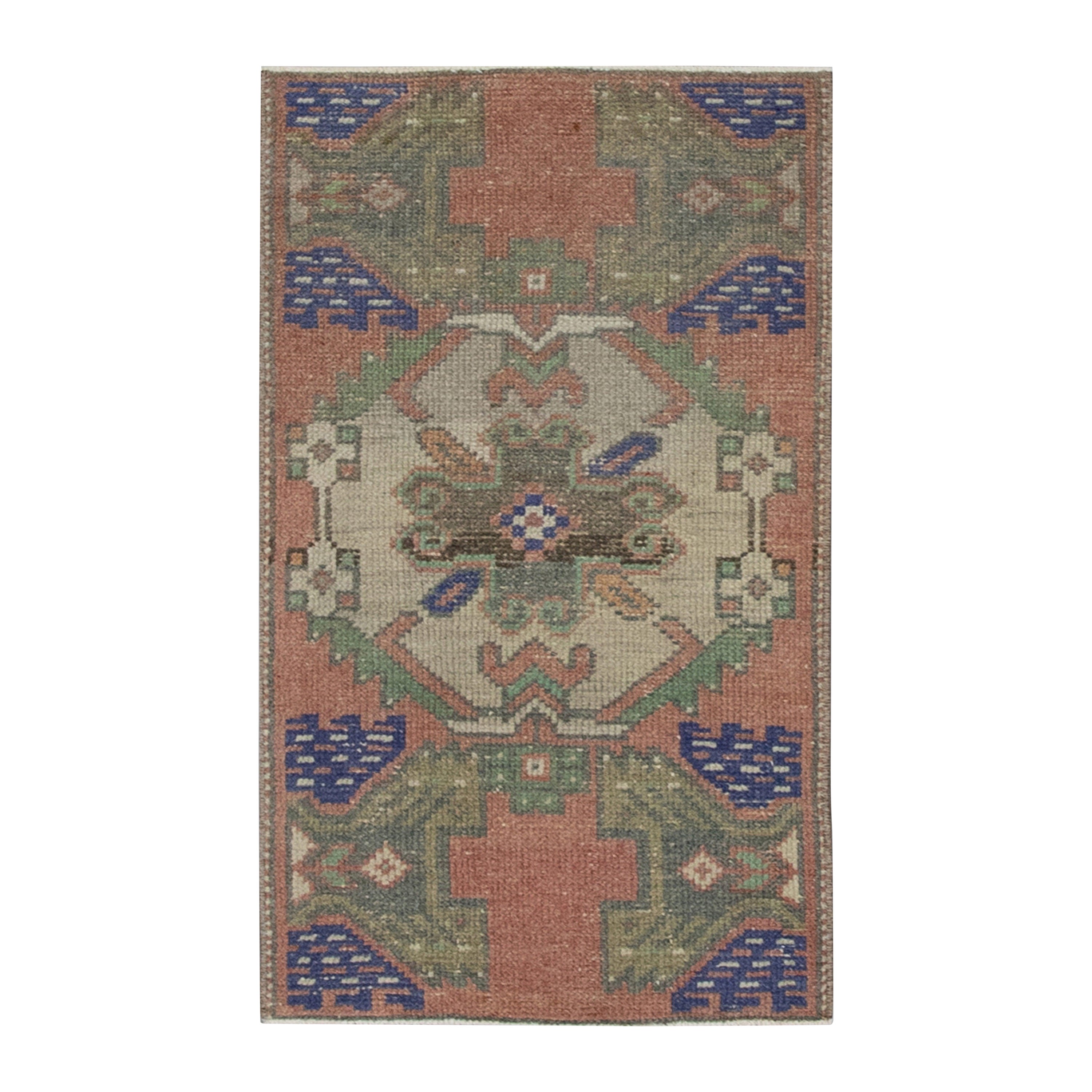 Orientalischer handgeknüpfter türkischer Vintage-Miniteppich 1'5" x 2'10" #8968