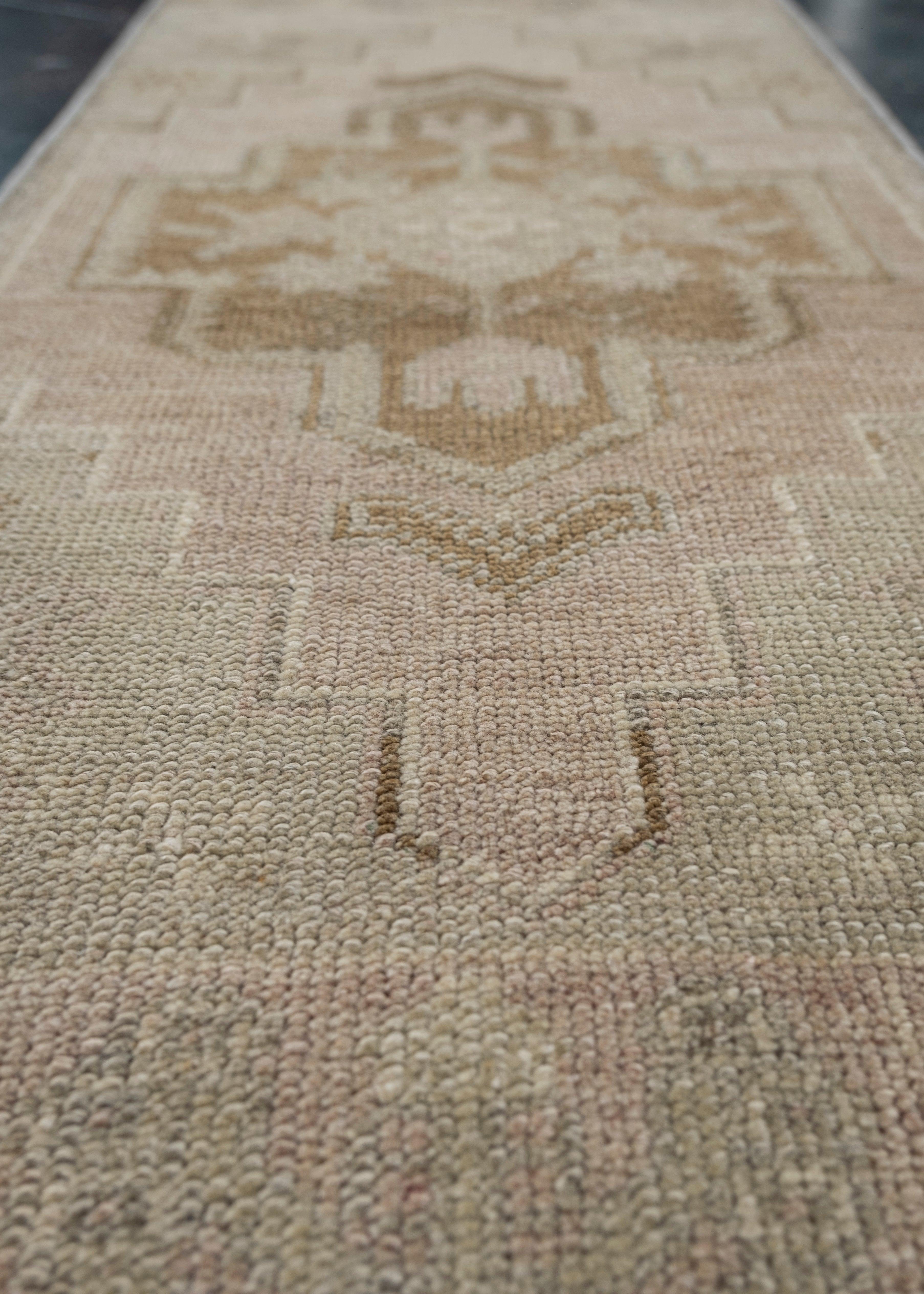 Hand-Knotted Oriental Hand Knotted Vintage Turkish Mini Rug 1'5